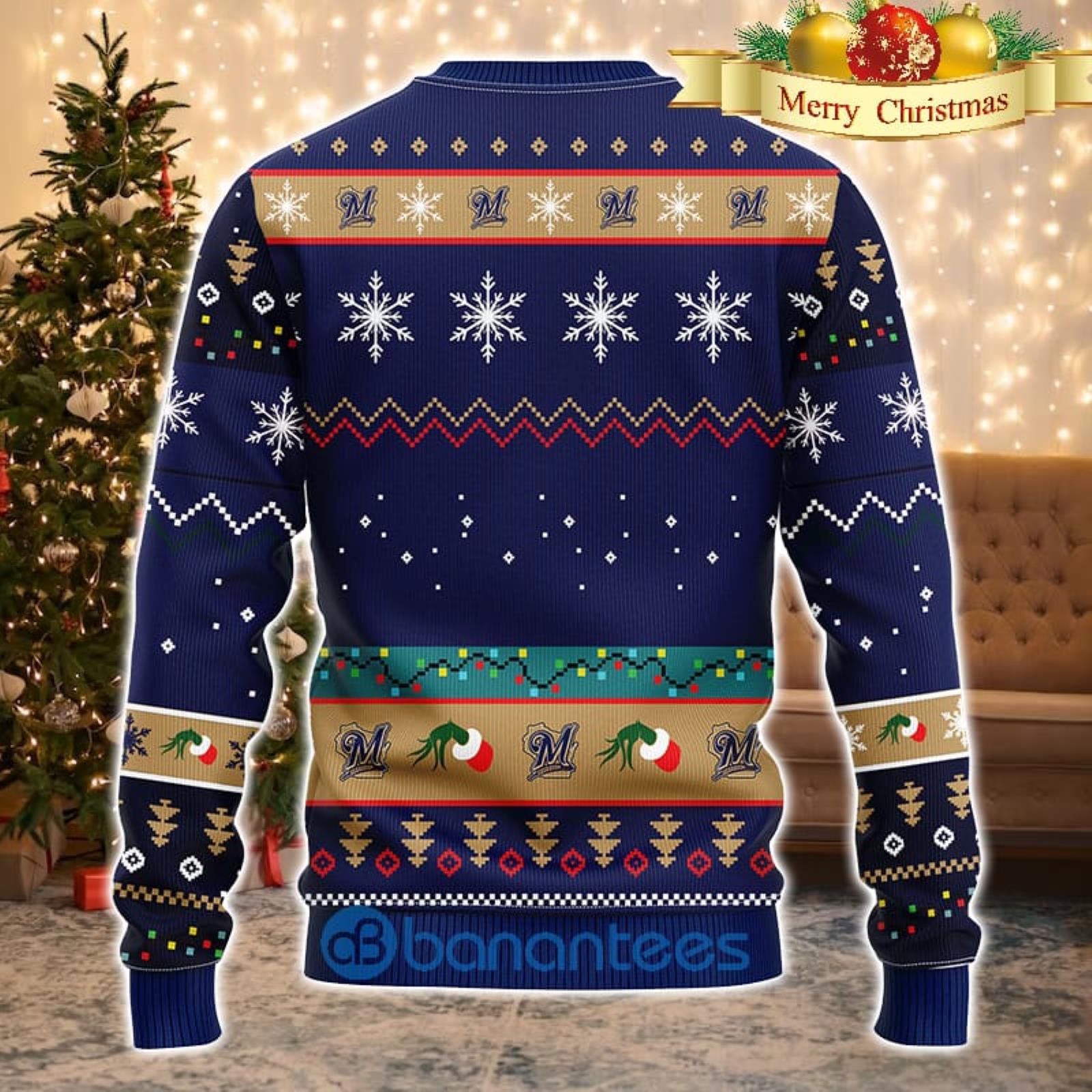 For MLB Fans Milwaukee Brewers Grinch Hand Funny Christmas Gift Men And  Women Ugly Christmas Sweater - Freedomdesign