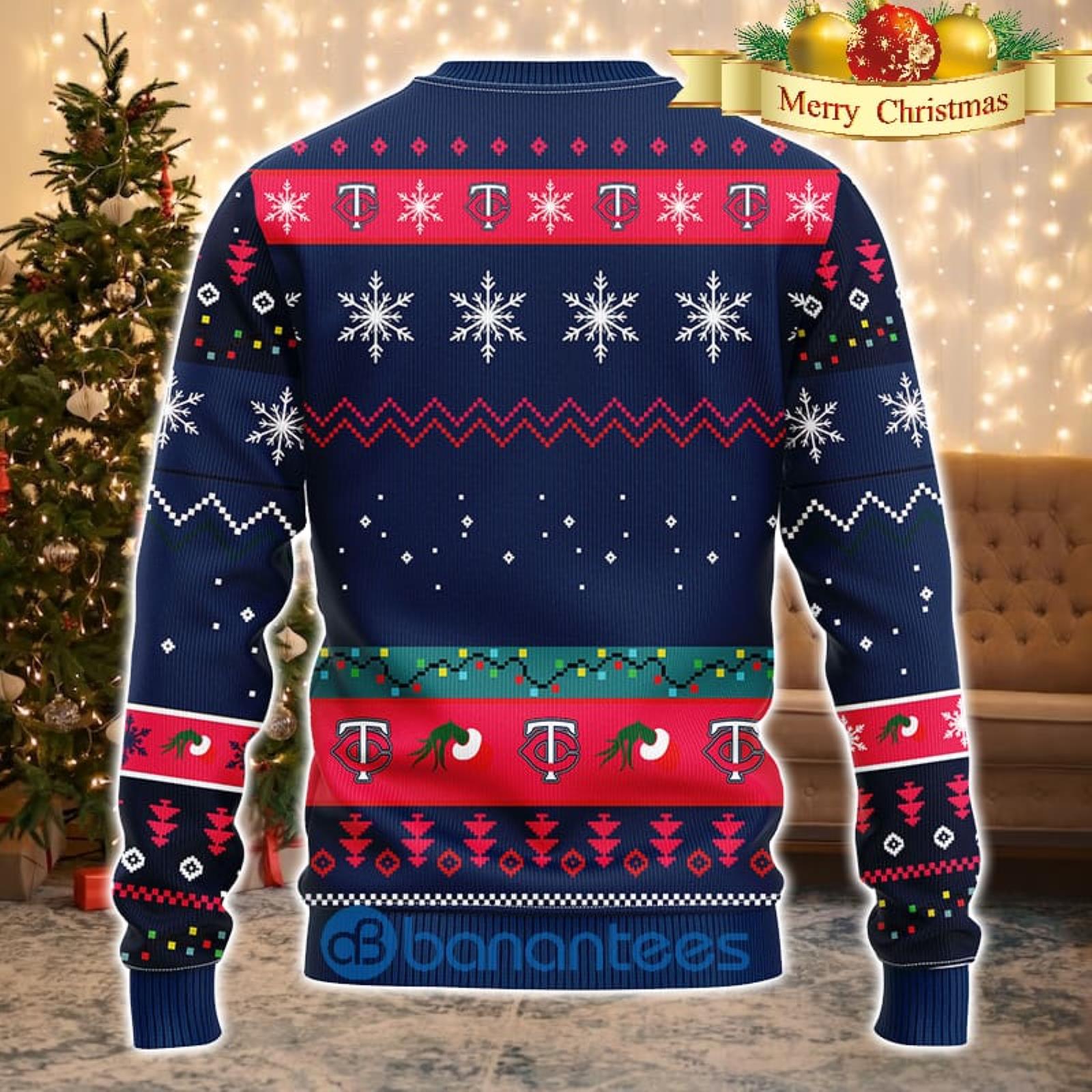 Men And Women Christmas Gift MLB Minnesota Twins Logo With Funny Grinch 3D  Ugly Christmas Sweater For Fans - Banantees