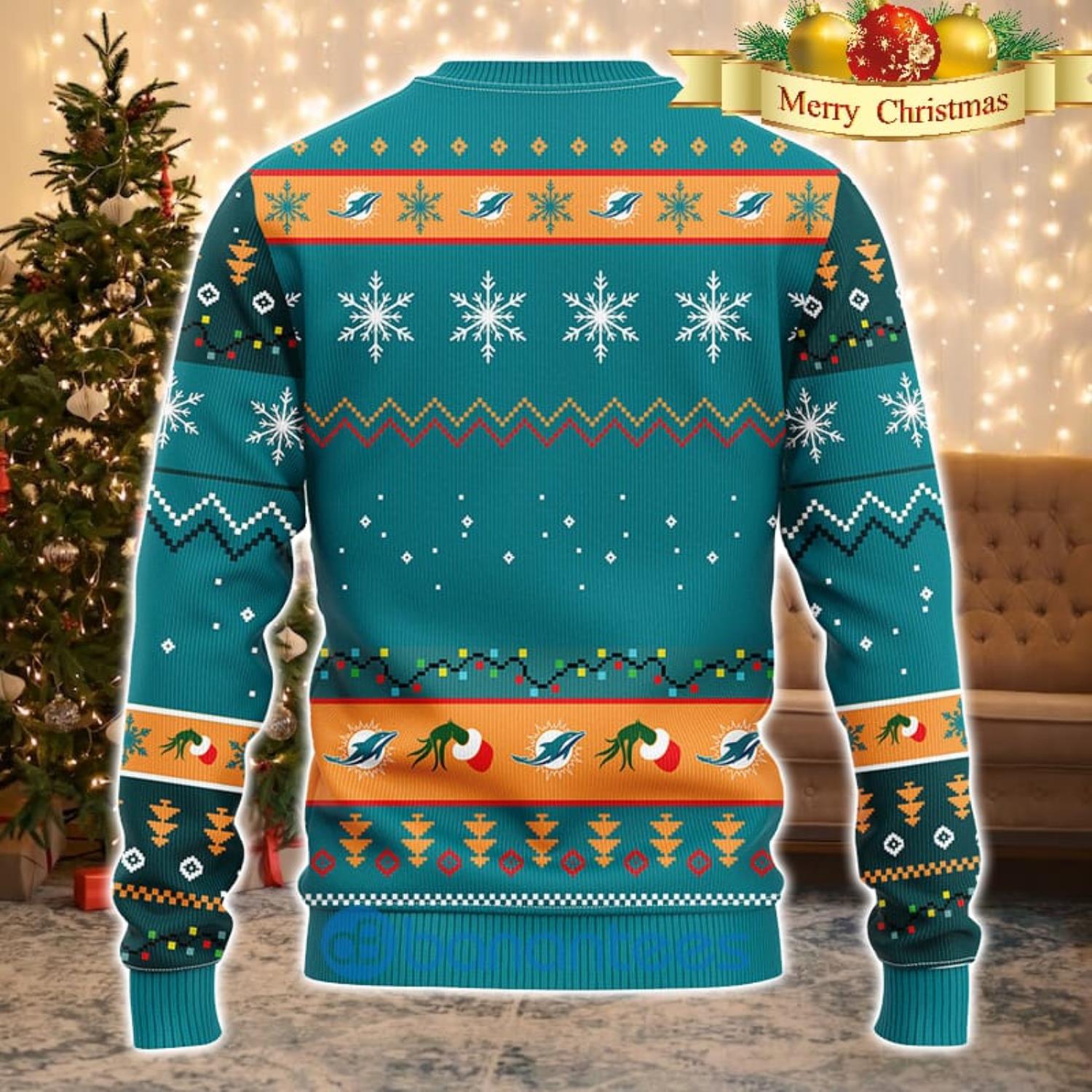 NFL Miami Dolphins Christmas Gift Funny Santa 3D Ugly Christmas Sweater For  Men And Women - Banantees