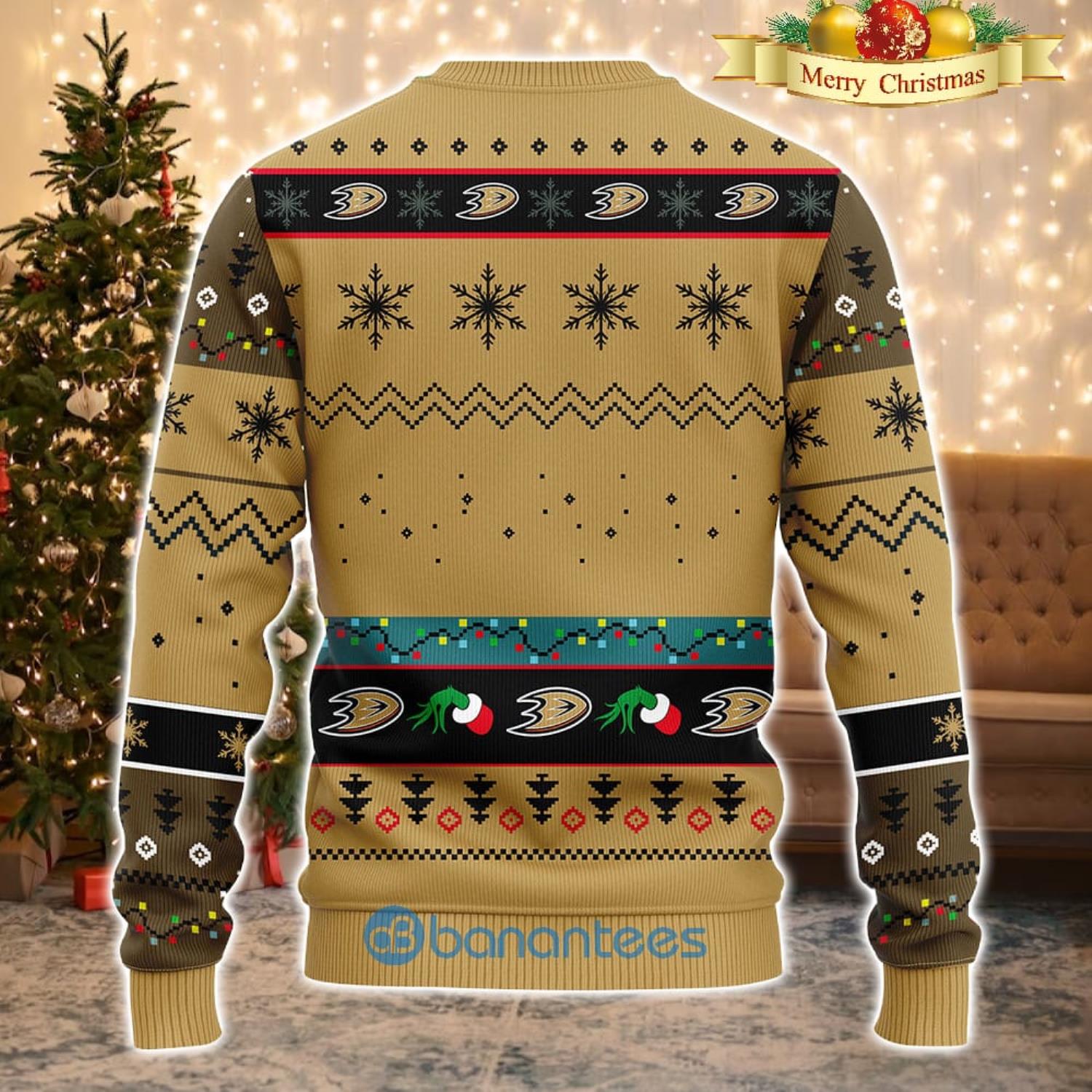 NHL Anaheim Ducks Grinch Hug 3D Christmas Gift 2023 Xmas Ugly Sweater -  Binteez