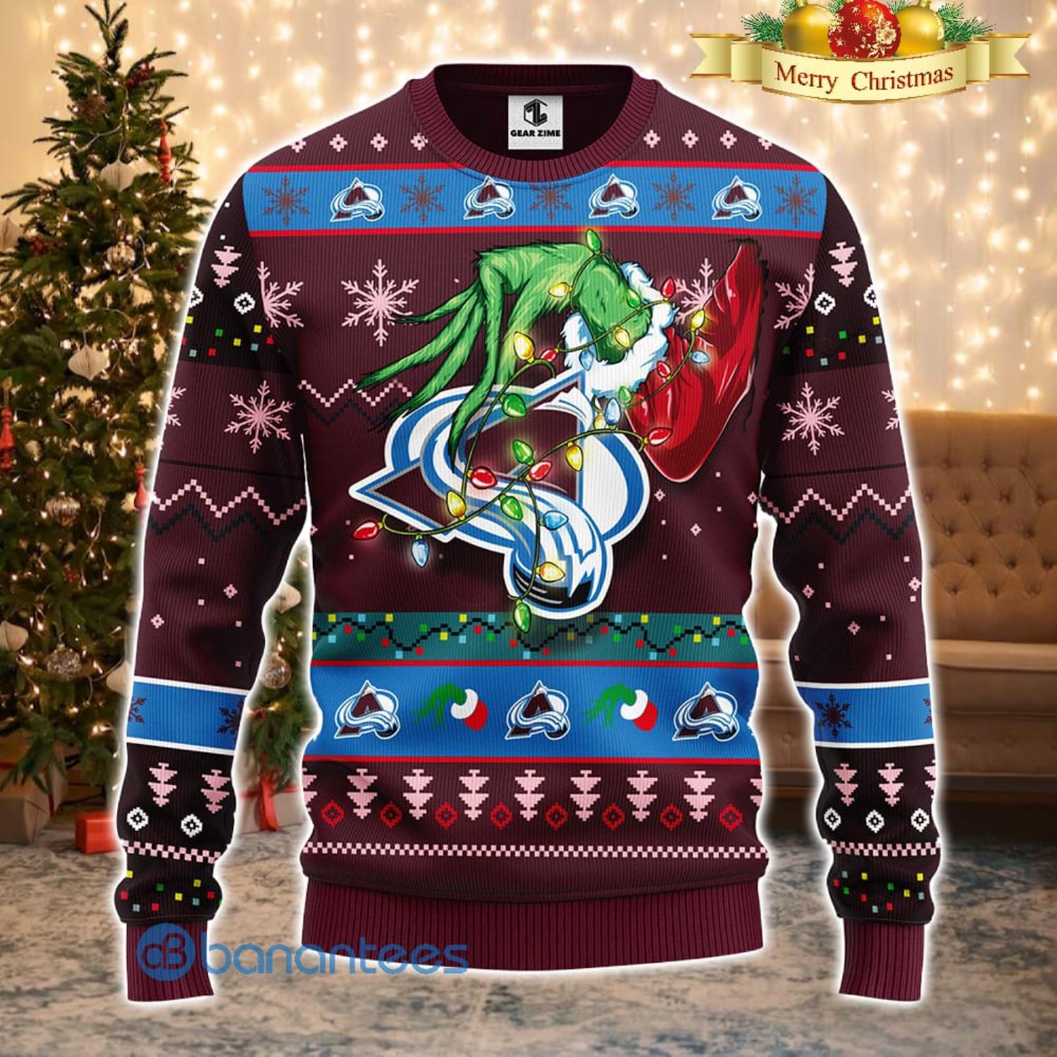 Colorado Avalanche Grinch Christmas AOP Sweater
