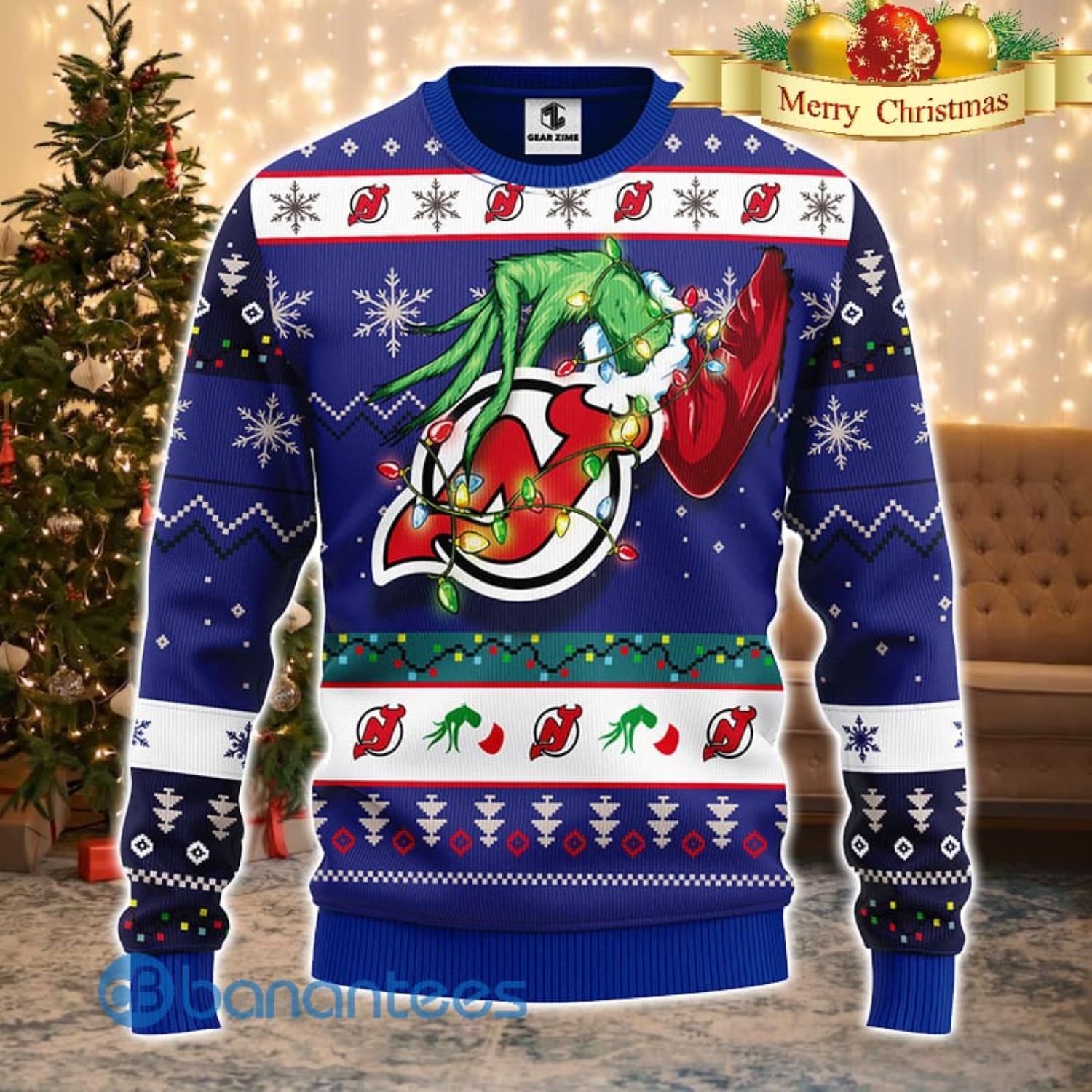 Nhl New Jersey Devils Christmas Ugly Sweater Print Funny Grinch Gift For  Hockey Fans - Shibtee Clothing