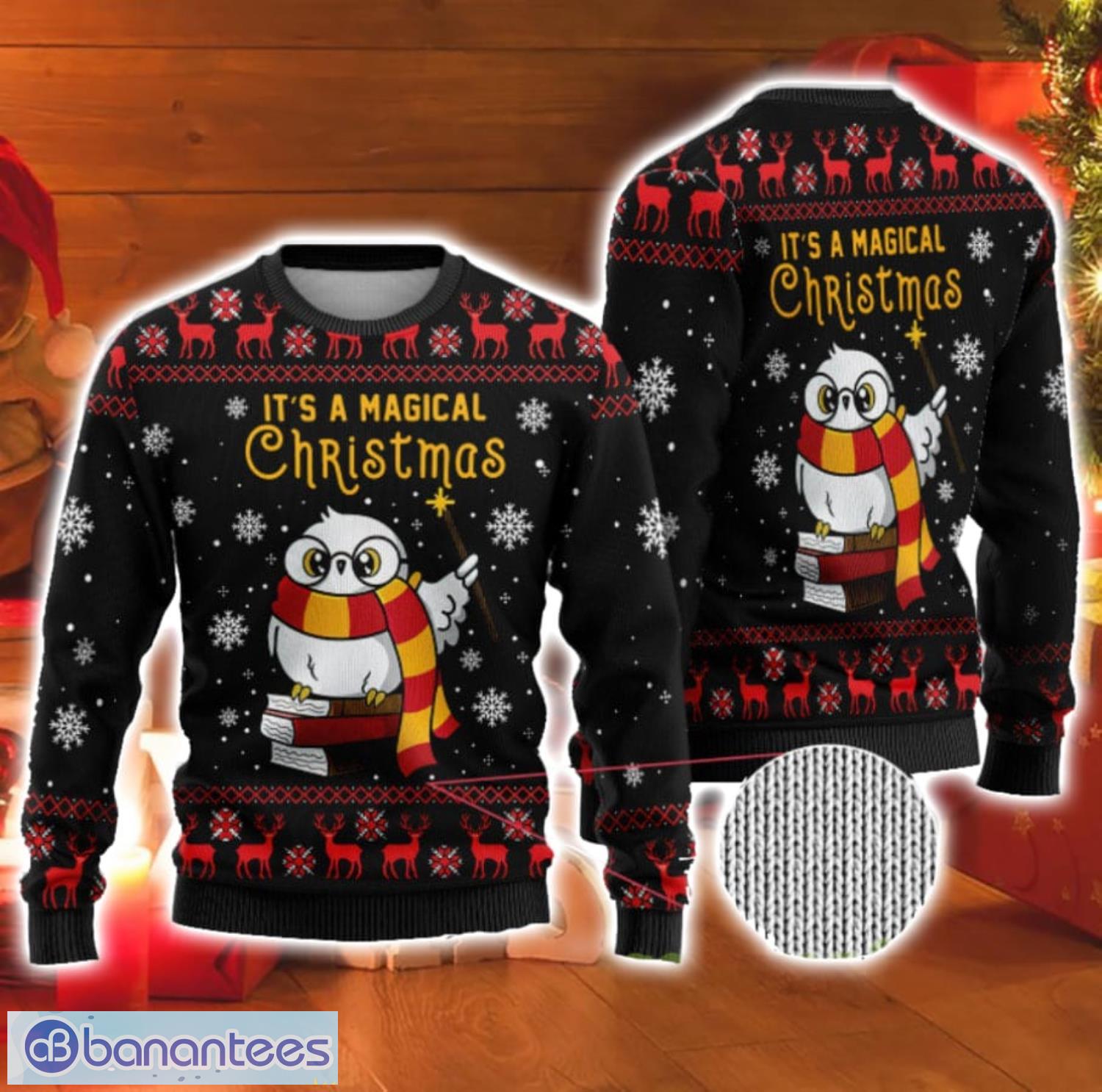 Funny Owl Christmas Gift Ugly Christmas Sweater Product Photo 1