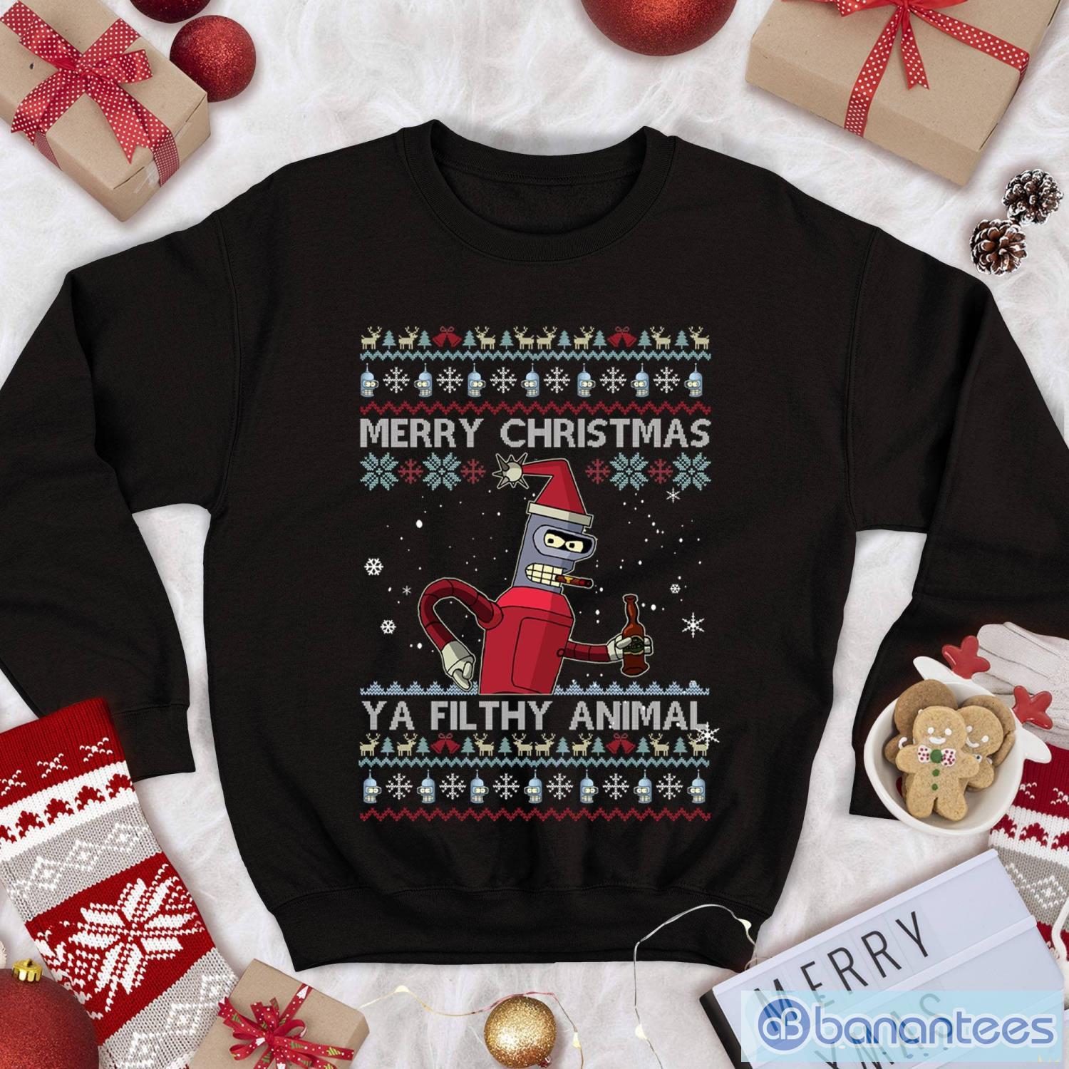 futurama christmas swaeatshirt merry christmas ya filthy animal christmas sweatshirt image Futurama Christmas Swaeatshirt Merry Christmas Ya Filthy Animal Christmas Sweatshirt Product Photo 1