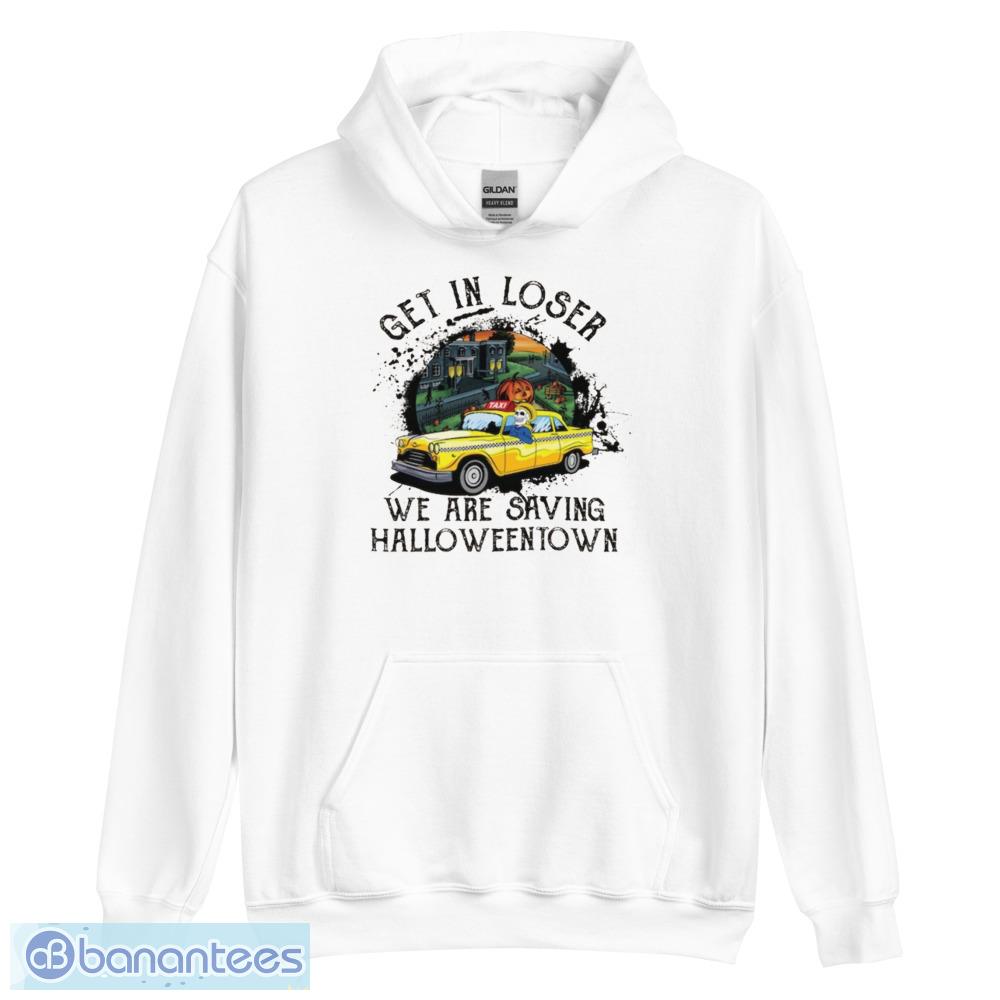 get in loser we are saving halloween town vintage hallowentown est 1998 sweatshirt 4 image Get In Loser We are Saving Halloween Town Vintage HallowenTown Est 1998 Sweatshirt - Unisex Heavy Blend Hooded Sweatshirt