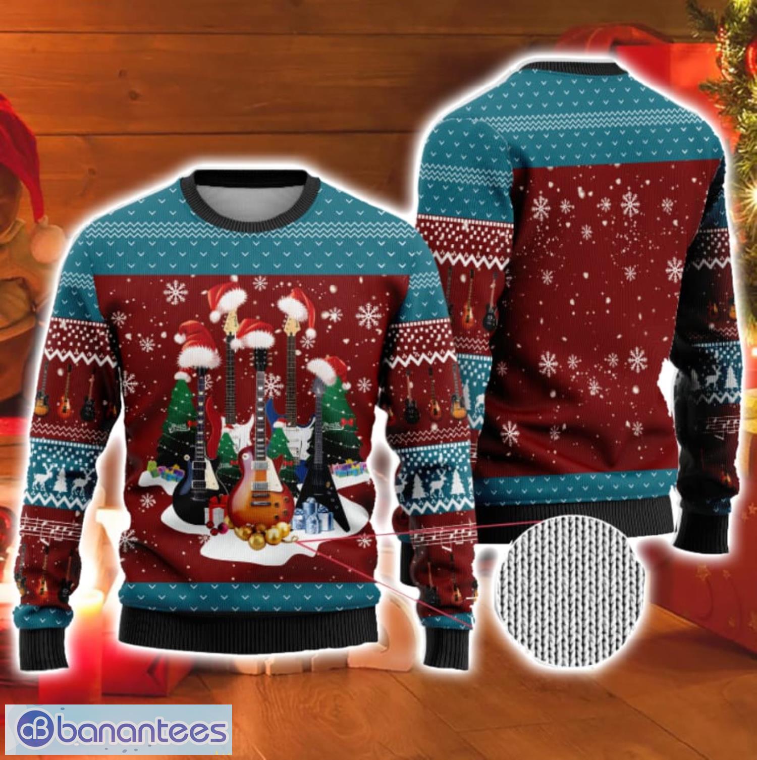 Guitar Guitarist Music Lovers Christmas Gift Ugly Christmas Sweater Product Photo 1