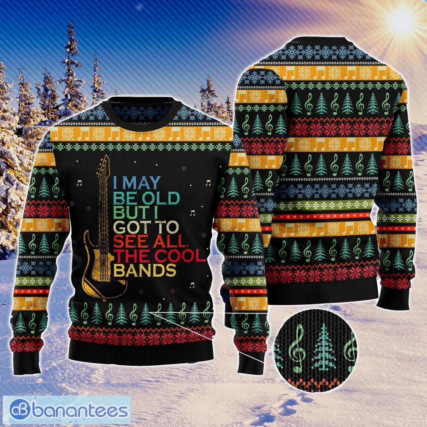 Guitar Old Vintage Christmas Gift Ugly Christmas Sweater Xmas Holiday Product Photo 1