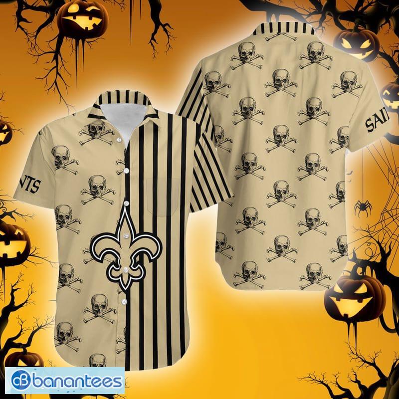 Chicago Bears Stripes and Skull Danger Hawaiian Shirt For Halloween -  Banantees