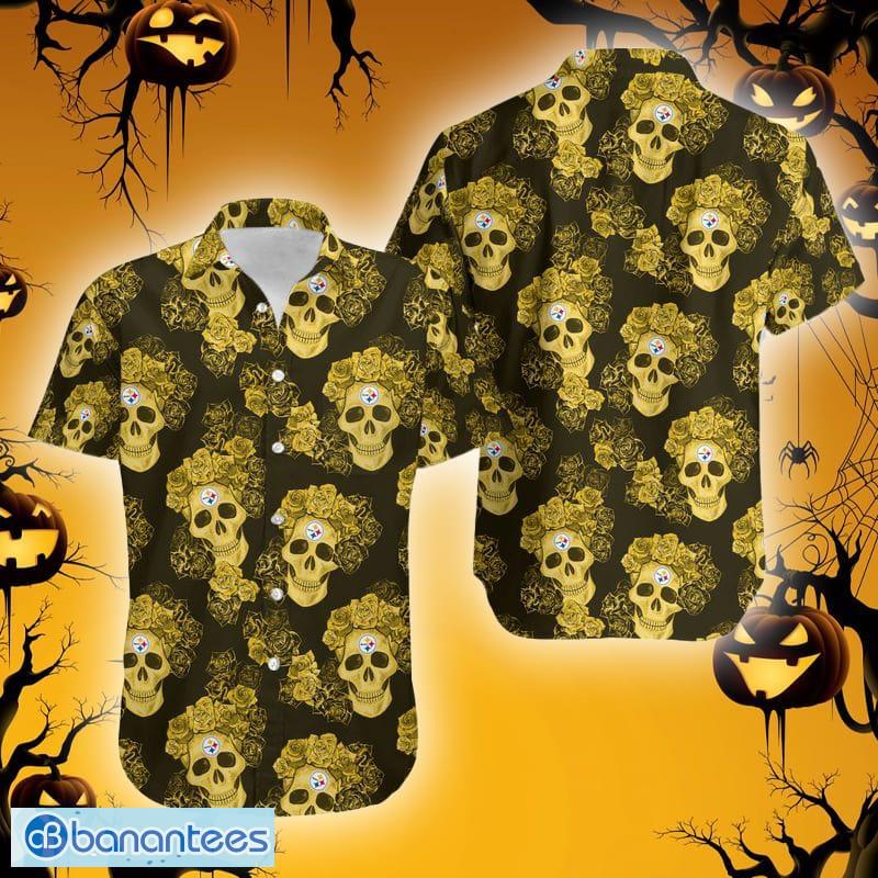 Pittsburgh Steelers NFL Skull Halloween Gift Fans Hawaiian Shirt