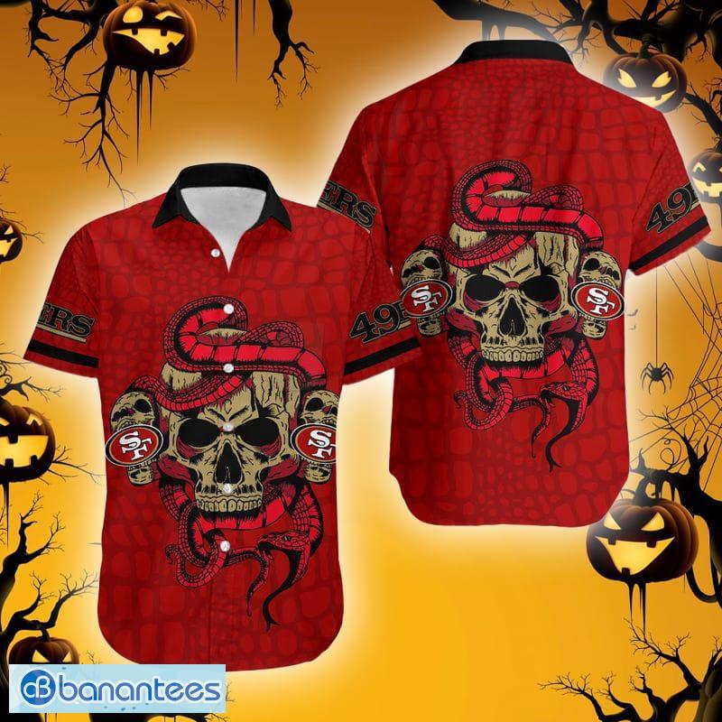 San Francisco 49ers Skull Nfl Hawaiian Shirt For Big Fans