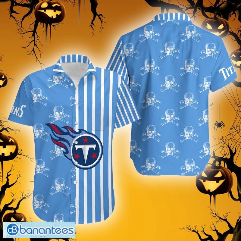 Tennessee Titans Skull And Flower Halloween Hawaiian Shirt For Men And  Women - Banantees