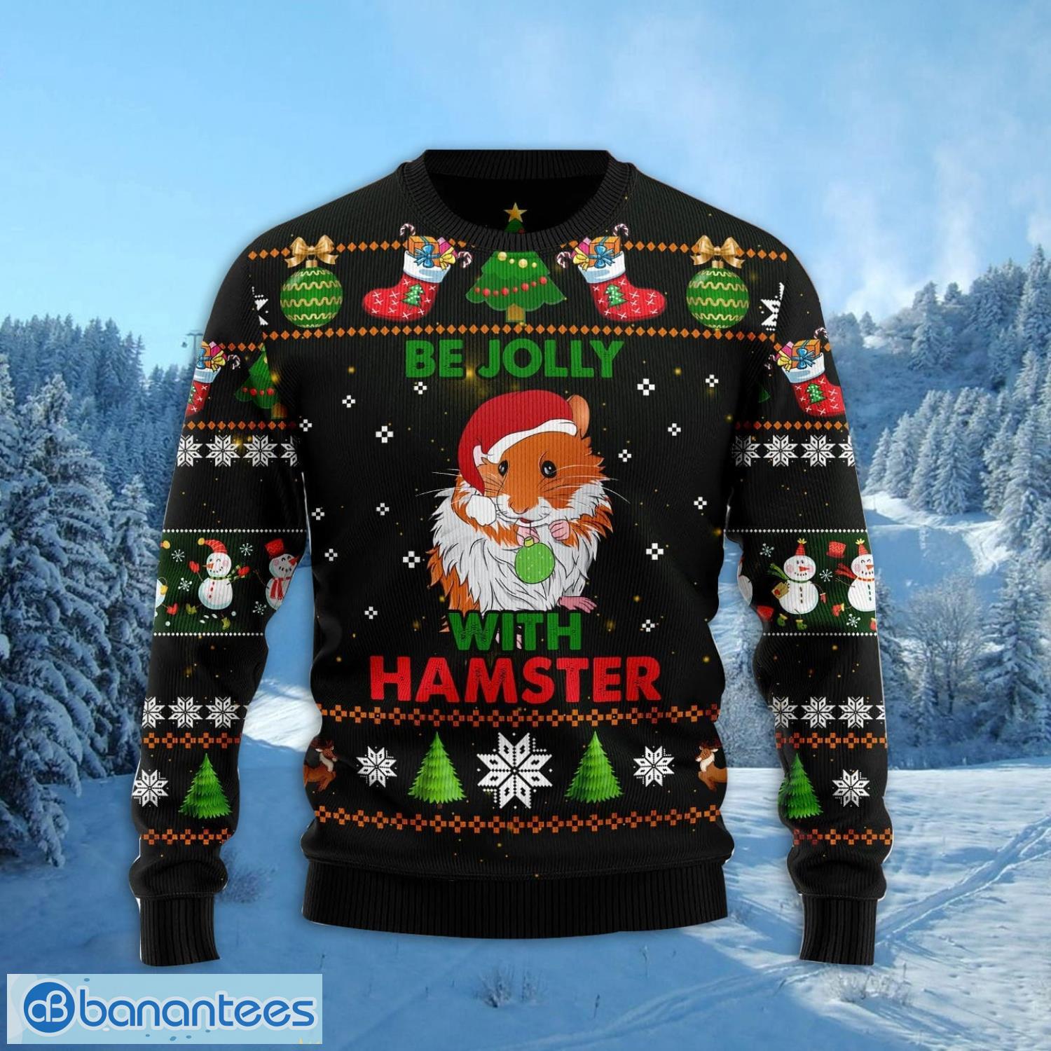 hamster be jolly christmas gift ugly christmas sweater xmas holiday 1 image Hamster Be Jolly Christmas Gift Ugly Christmas Sweater Xmas Holiday Product Photo 2