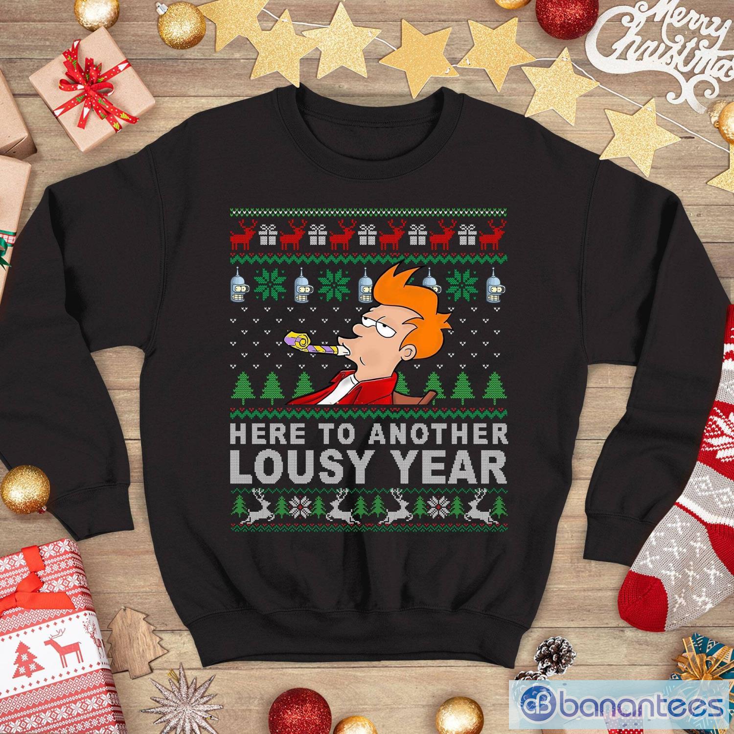 here-to-another-lousy-year-philip-fry-tshirt-futurama-tv-show-christmas-sweatshirt.jpg Here To Another Lousy Year Philip Fry Tshirt Futurama TV Show Christmas Sweatshirt Product Photo 1