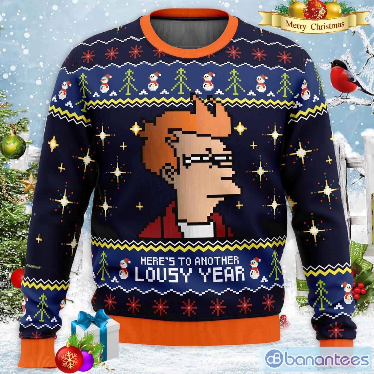 Here’s to another LOUSY YEAR Ugly Christmas Sweater Product Photo 1