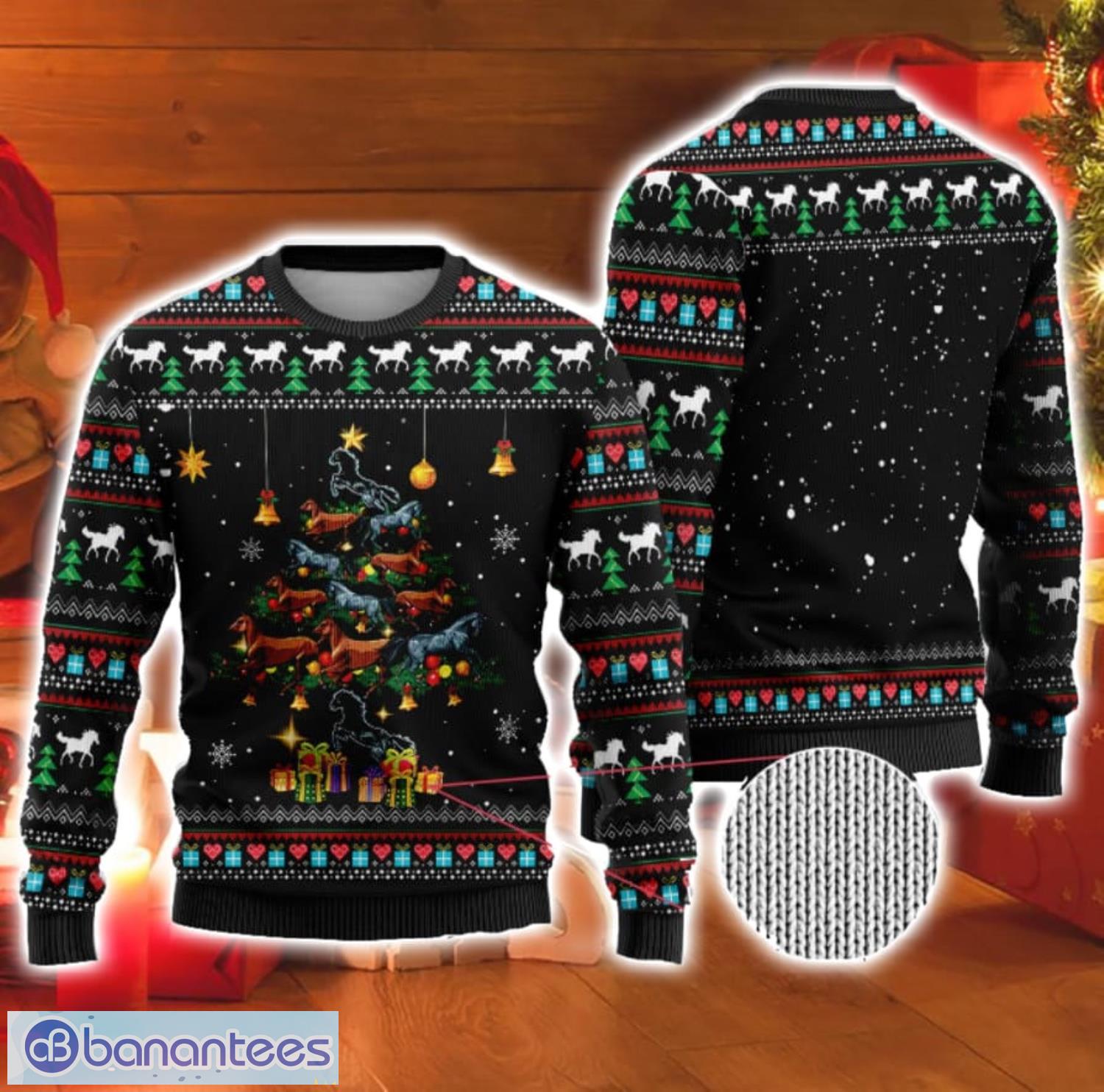 Horse Family Horse Lovers Christmas Gift Ugly Christmas Sweater Product Photo 1