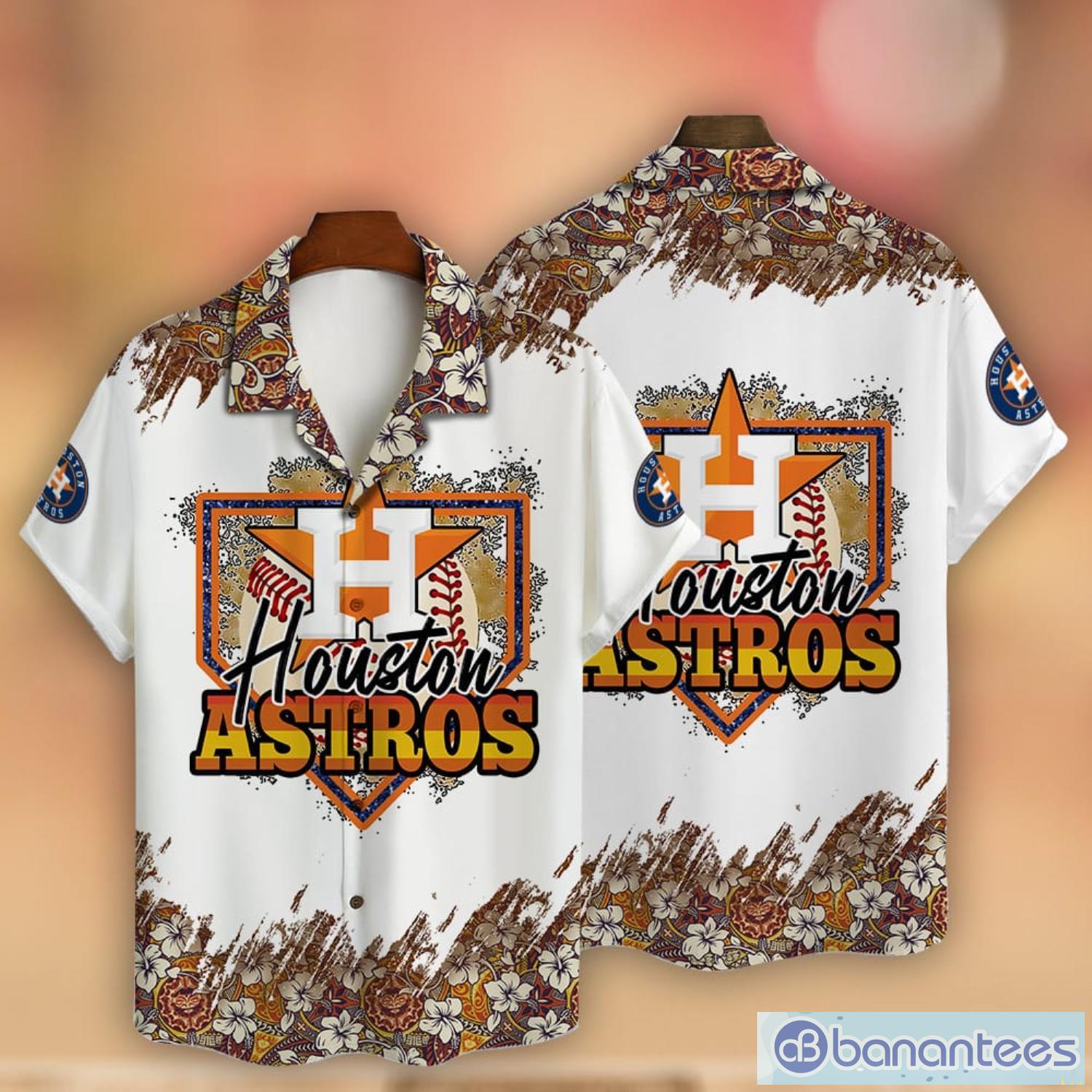 Houston Astros Baseball Pattern Vintage Hawaiian Shirt - Banantees
