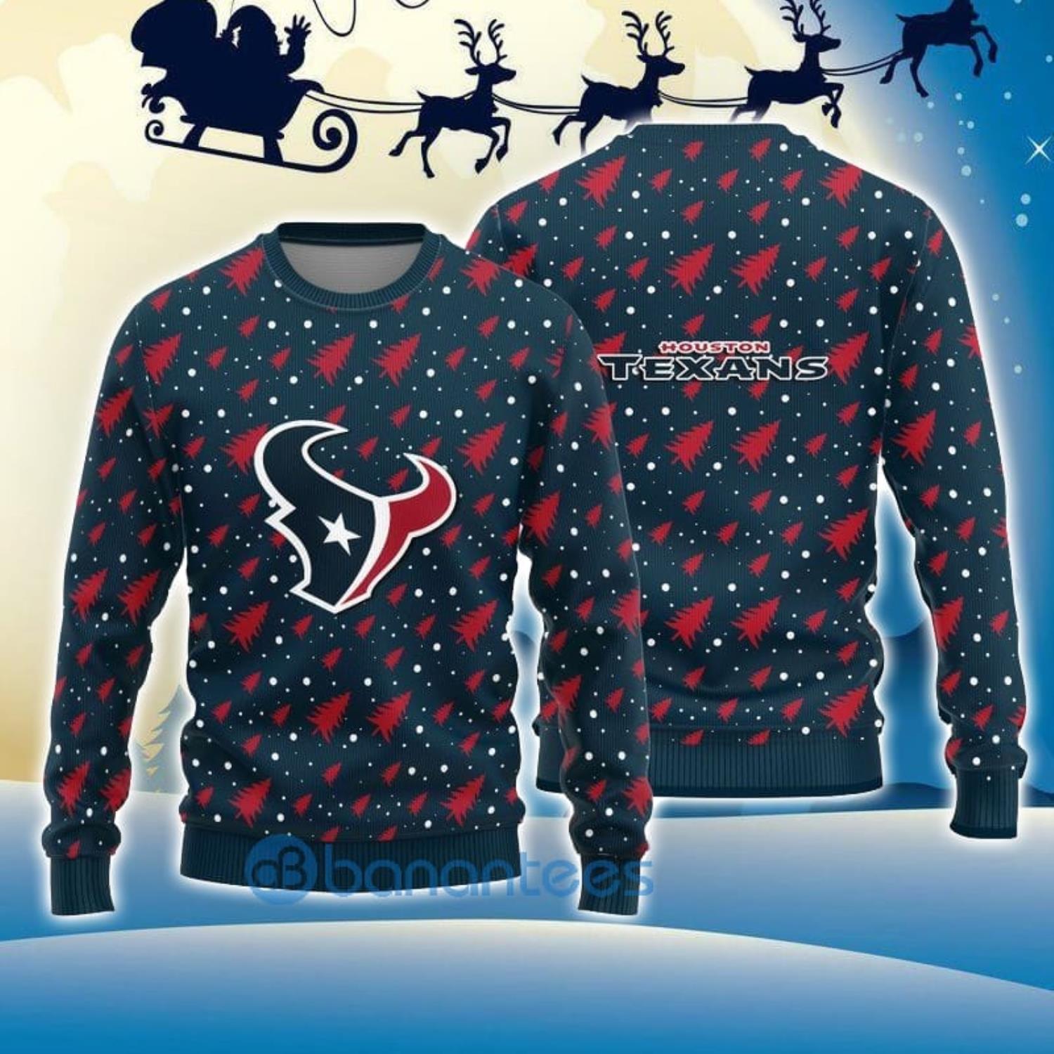 Houston Texans Christmas Pine Tree All Over Printed Xmas Christmas