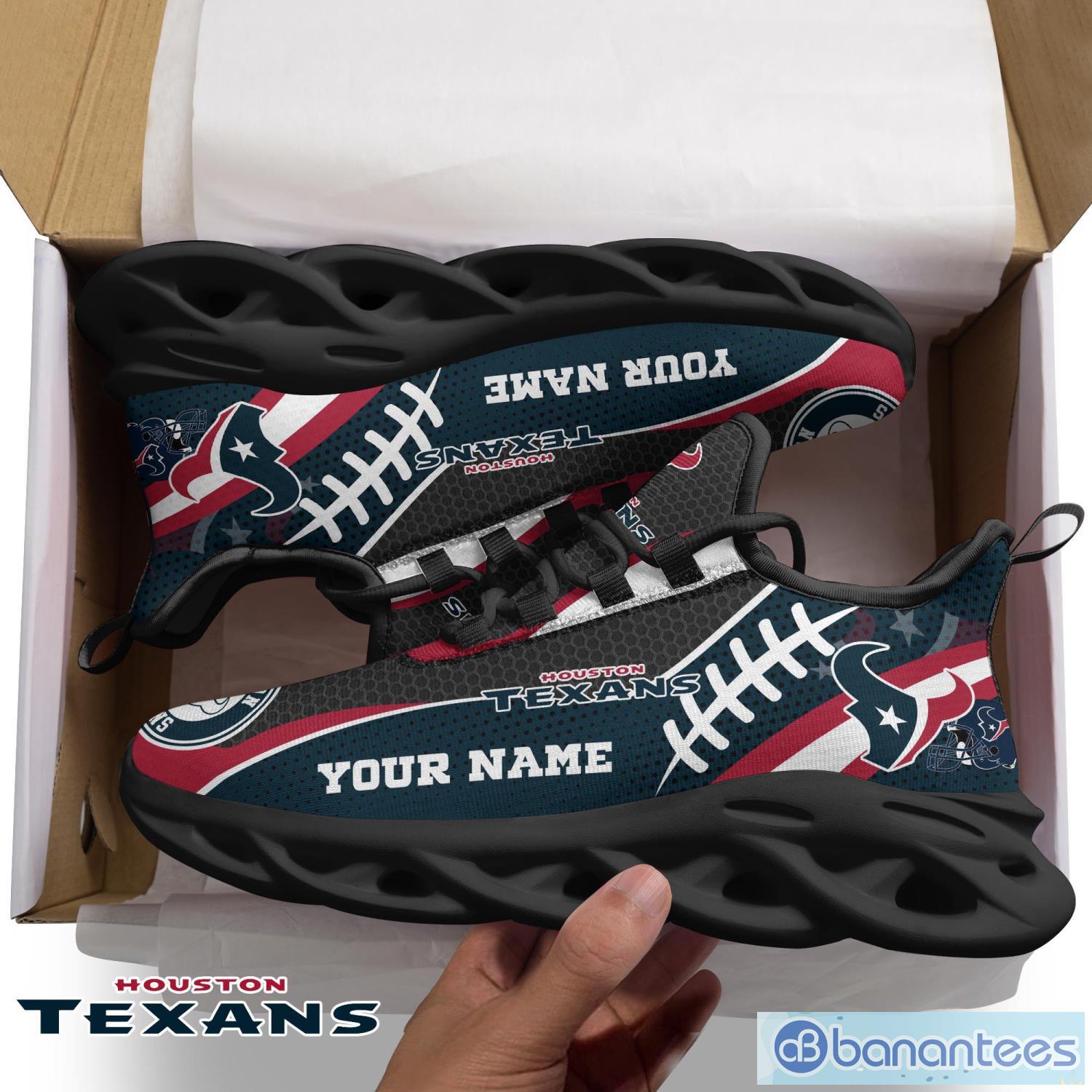 Houston Texans Personalized Name NFL Max Soul Shoes Men And Women