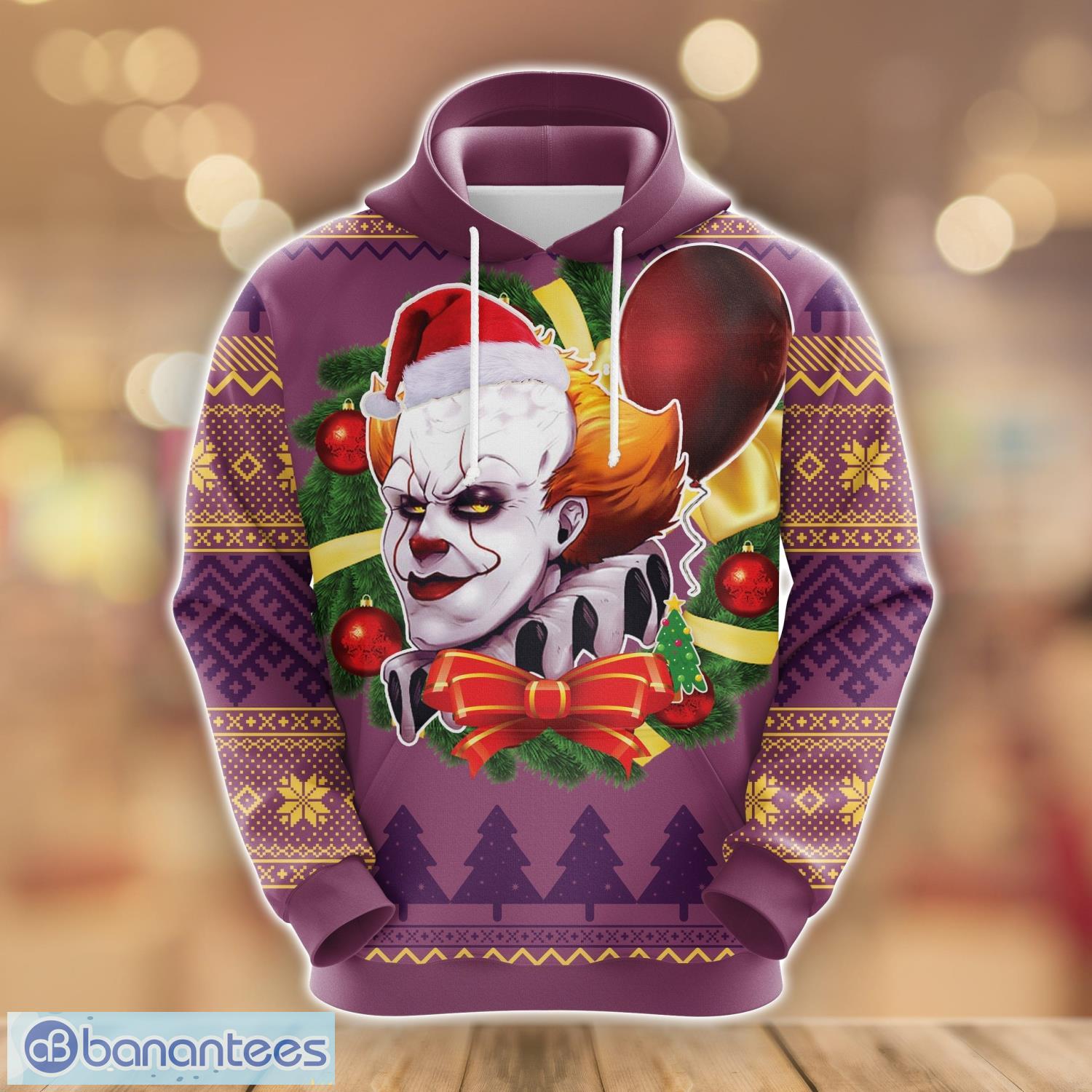 It Christmas 2 Christmas Cute Noel Mc Ugly Christmas Pattern 3D Hoodie  Christmas Gift - Banantees