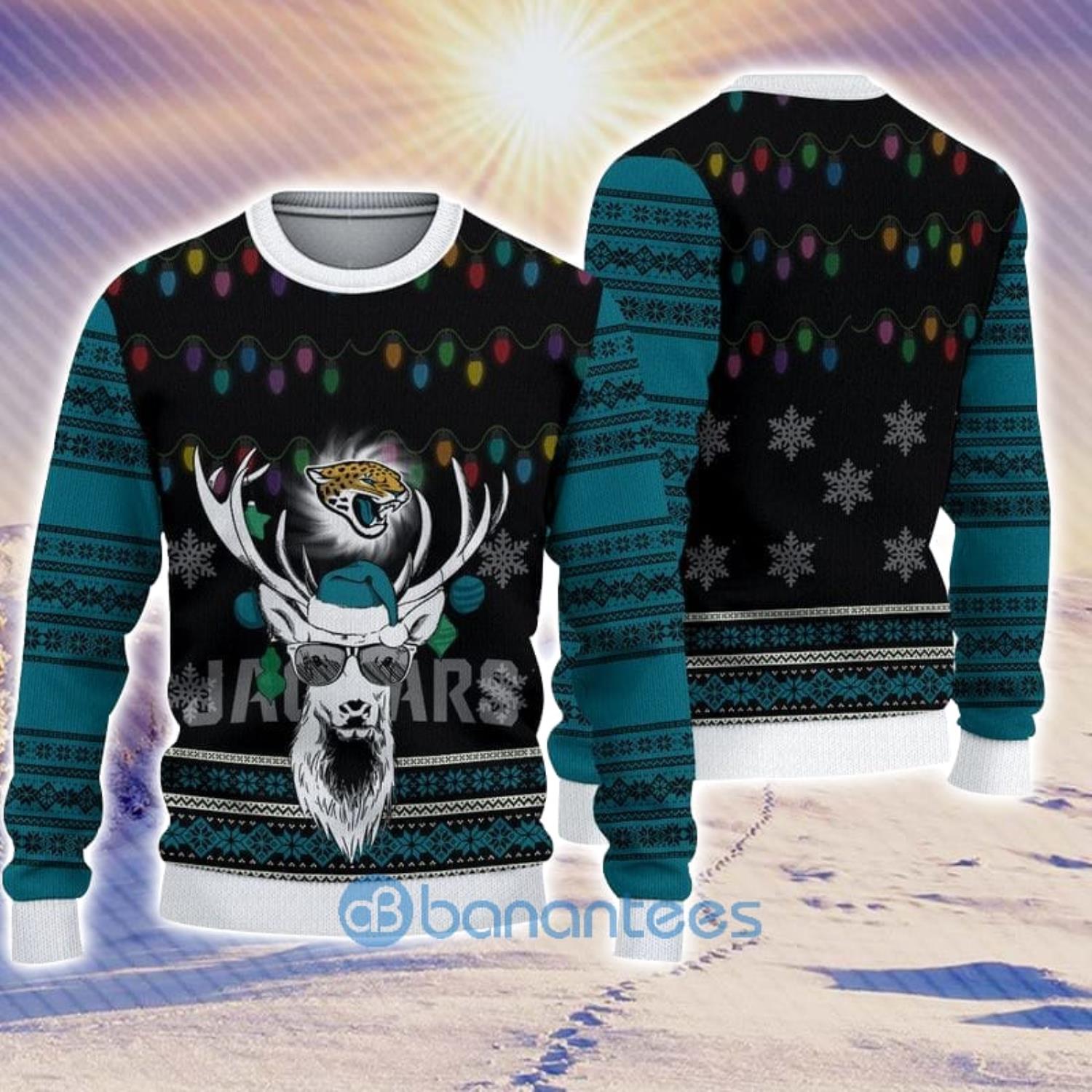 Jacksonville Jaguars Christmas Reindeers Pattern Ugly Christmas