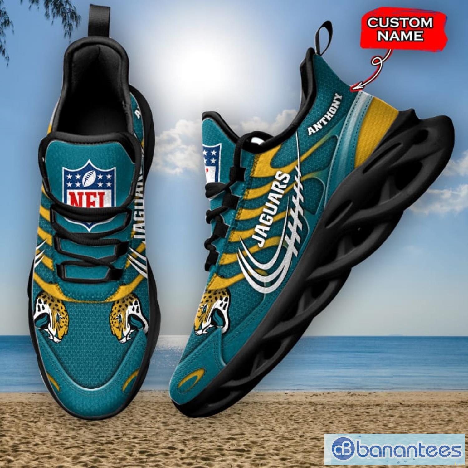 Personalize NFL Jacksonville Jaguars Teal Black Max Soul Sneakers Sport  Shoes - T-shirts Low Price