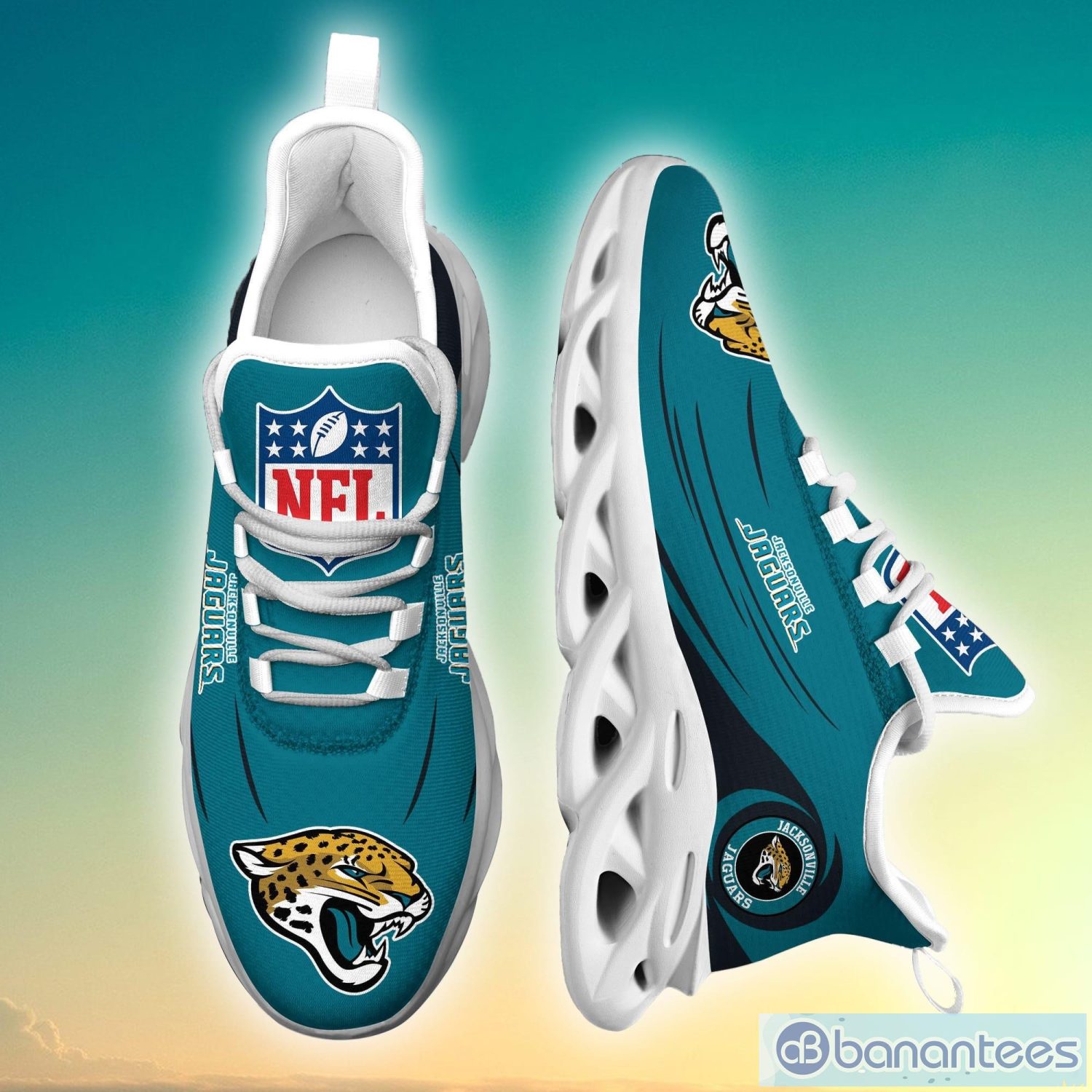 Jacksonville Jaguars NFL Max Sou Sneakers Running Shoes - Banantees