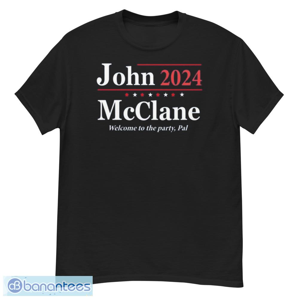 John Mcclane 2024 Election Slogan Retro Christmas Movie Die Hard Funny Humor Party Xmas T-Shirt - G500 Men’s Classic T-Shirt