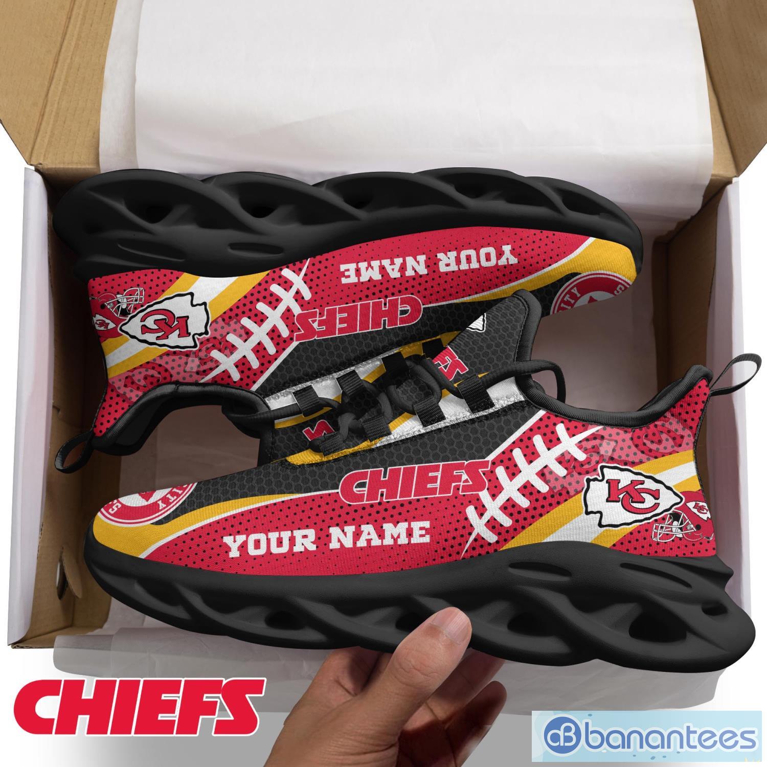 NFL Kansas City Chiefs Custom Name Red Black Max Soul Shoes V2