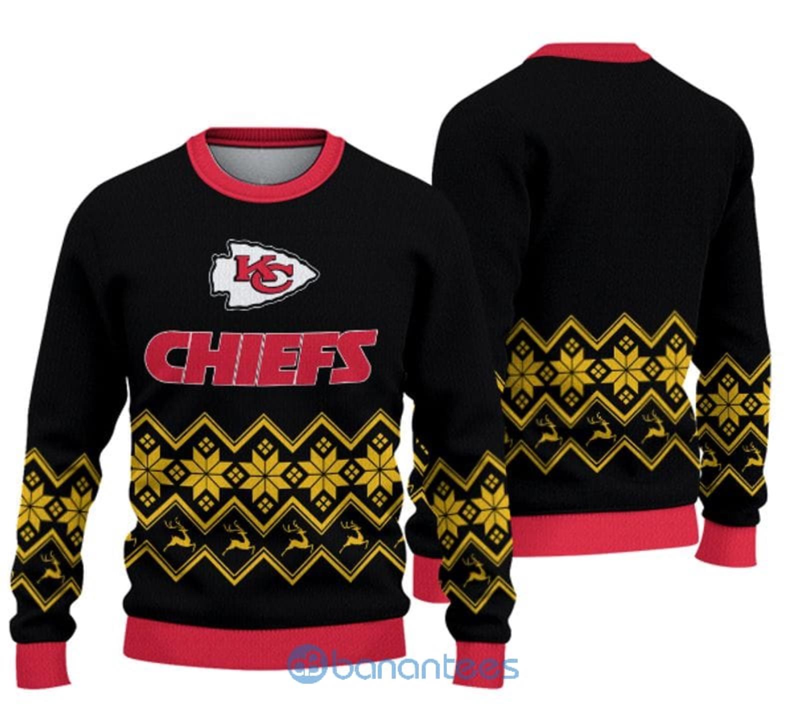 Kansas City Chiefs Snowflakes Pattern Ugly Christmas Sweater