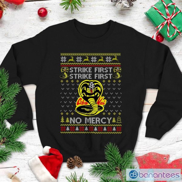 Karate Kid Sweatshirt Cobra Kai Snake Shirt Strike First No Mercy Shirt Christmas Xmas Gifts Product Photo 1