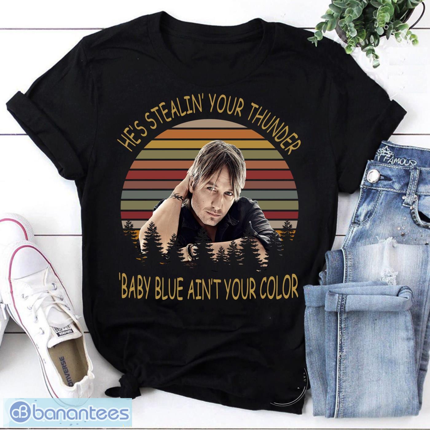Keith Urban He’s Stealing Your Thunder Baby Blue Ain’t Your Color Vintage T-Shirt Keith Urban Shirt Product Photo 1