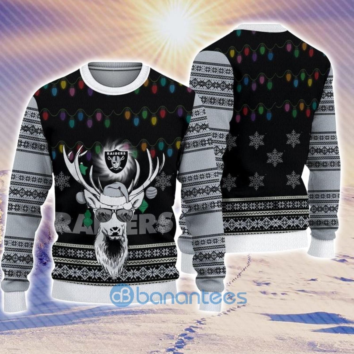 Las Vegas Raiders Christmas Reindeer Ugly Christmas Sweater