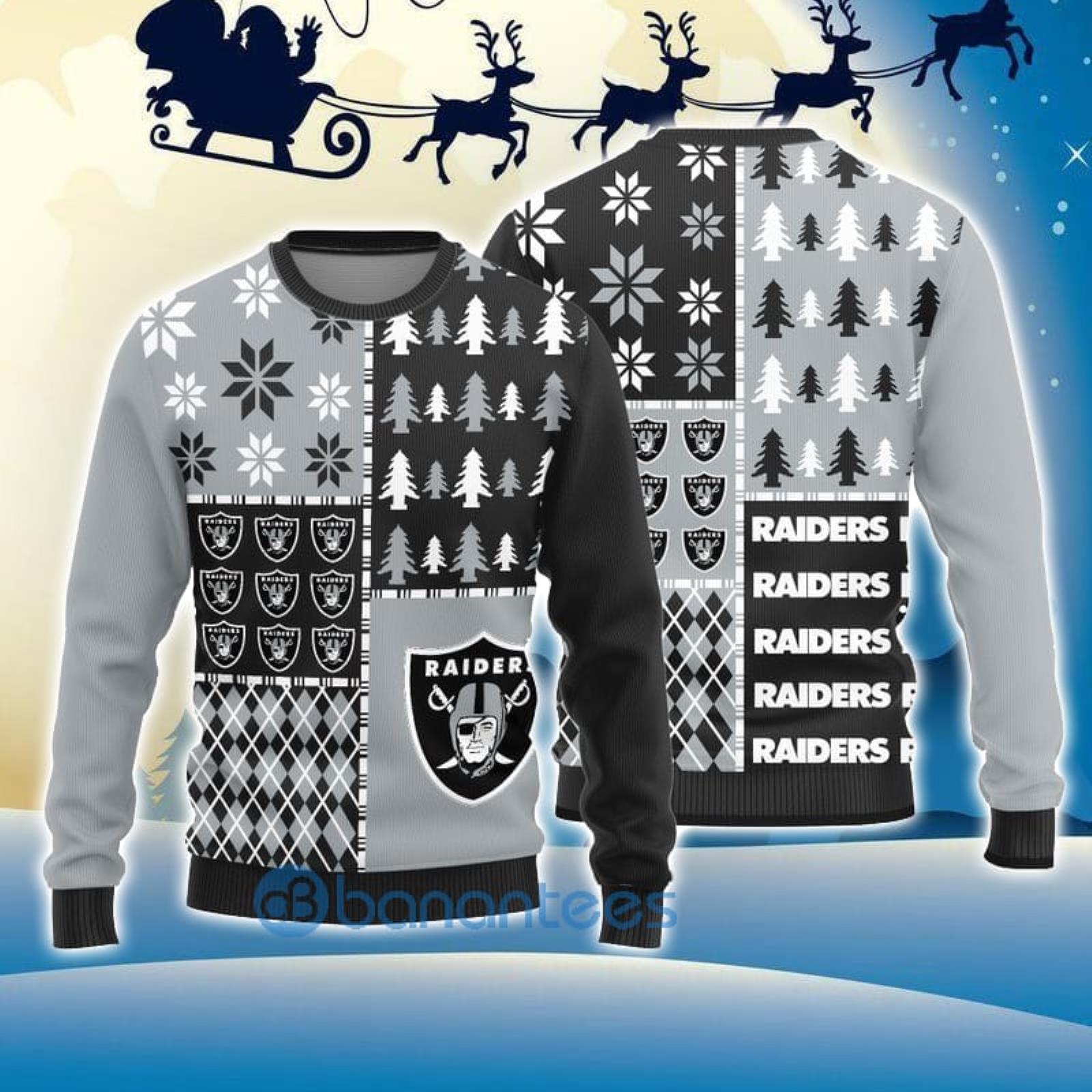 Las Vegas Raiders Christmas Pattern Ugly Christmas Sweater Christmas Gift  MSu - Banantees