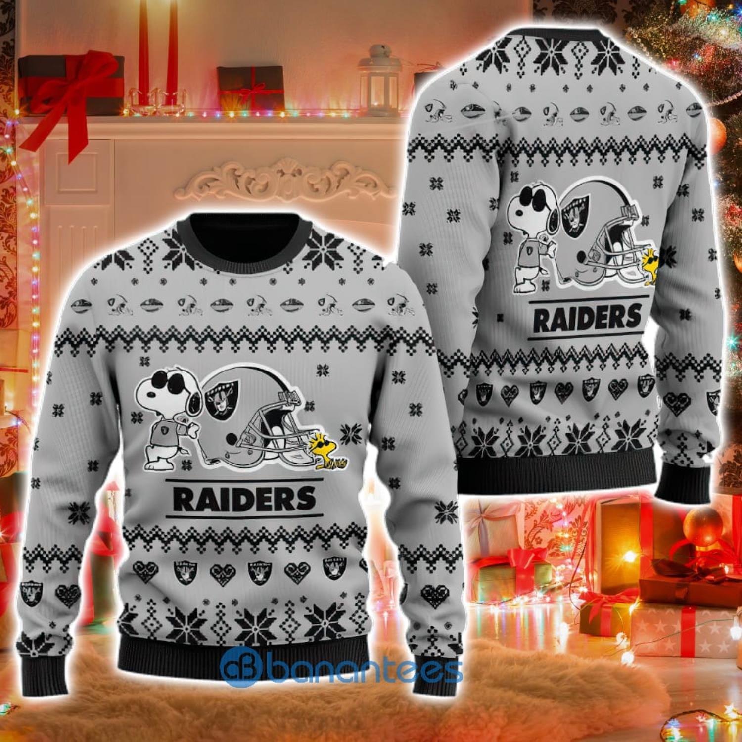 NFL Las Vegas Raiders Custom Name And Number Ugly Christmas Sweater  Christmas Gift For Sport Team - Banantees