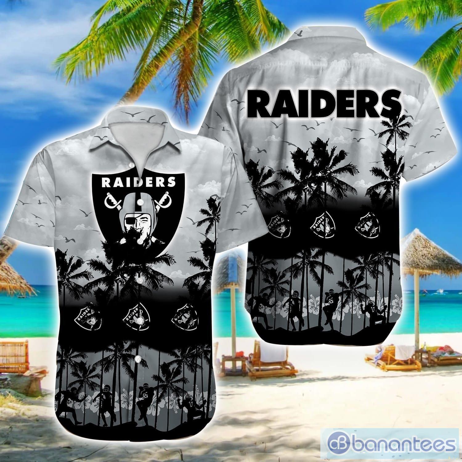 Las Vegas Raiders Nfl Tropical Tree Background Full Print Hawaiian