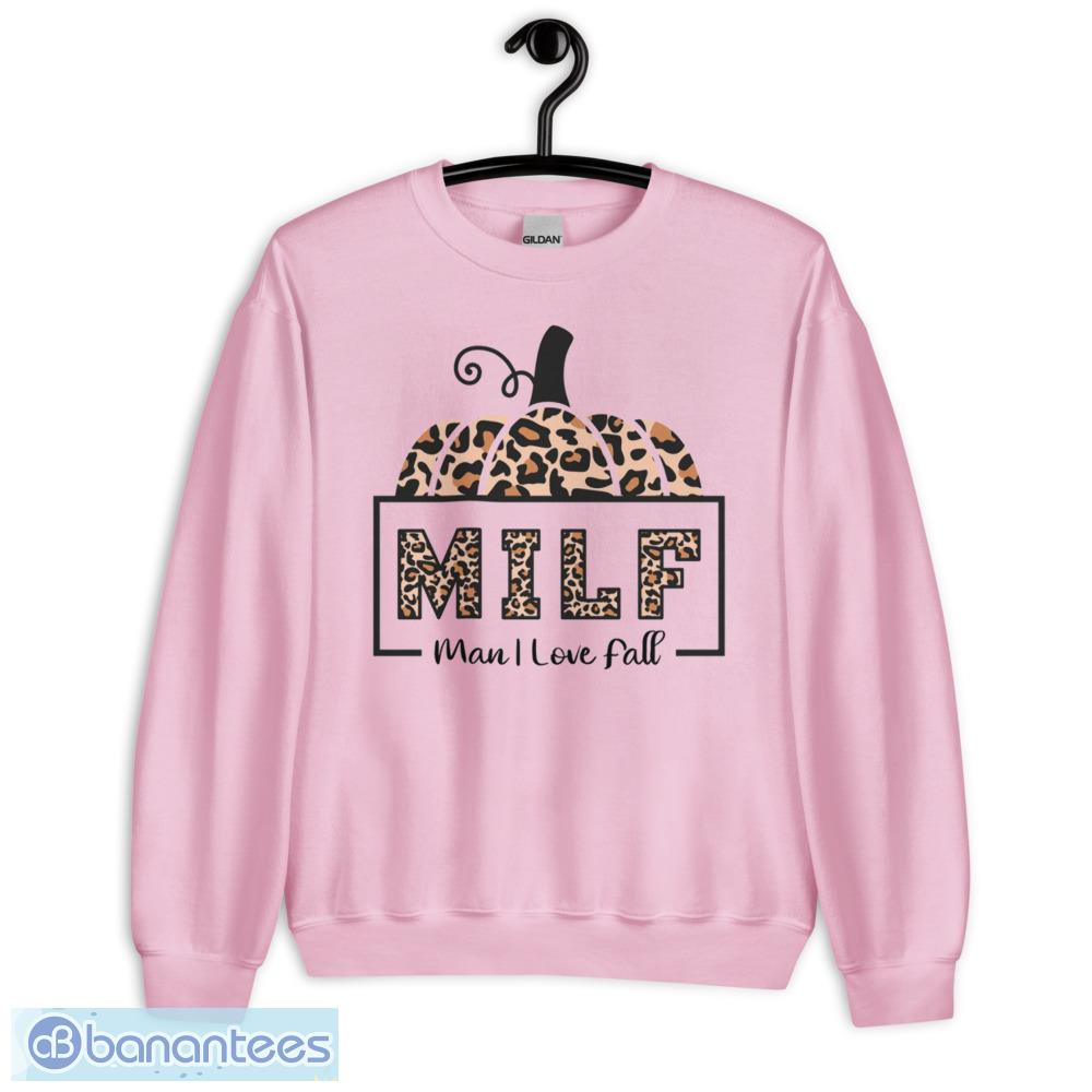 Leopard Milf Man I Love Fall  Pumpkin Fall Season T-Shirt - Unisex Heavy Blend Crewneck Sweatshirt-1