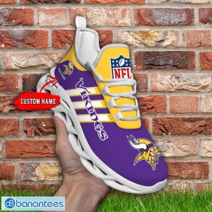 Custom Name Minnesota VikingsRunning Sneakers Striped Style Max Soul Shoes For Fans Product Photo 2