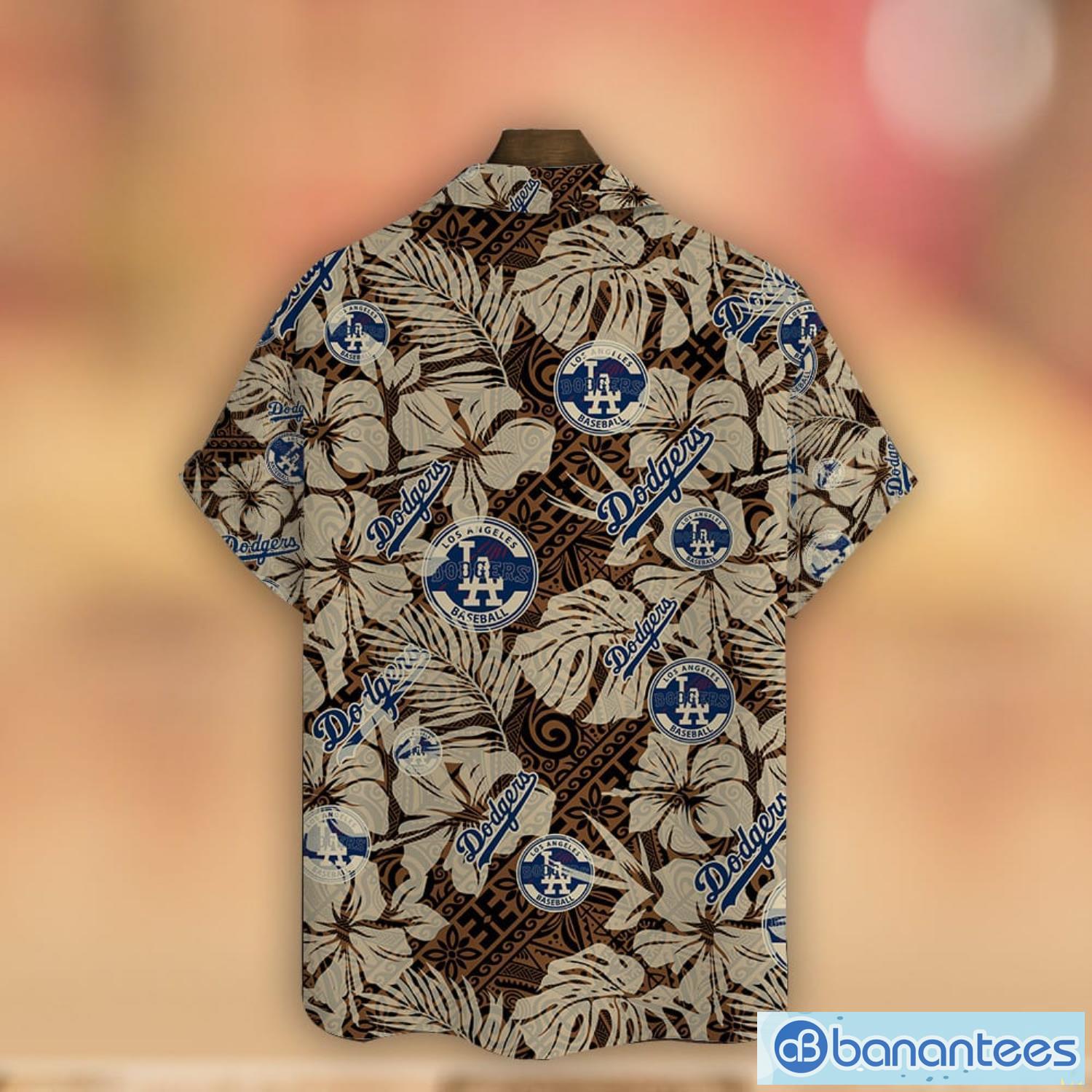 Los Angeles Dodgers MLB Logo Pattern Summer 3D Hawaiian Shirt