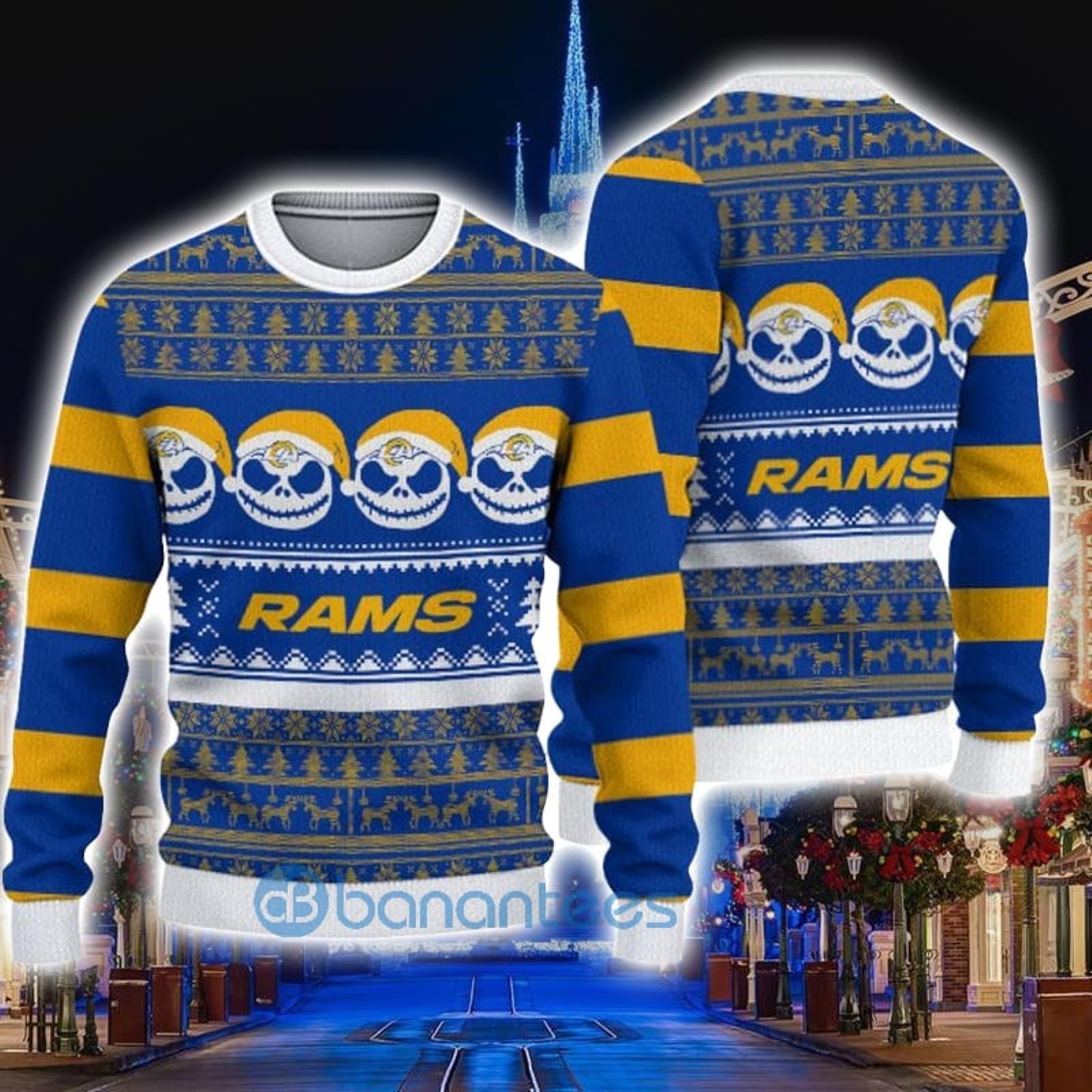 NFL Los Angeles Rams 3D Ugly Christmas Sweater Custom Name And Number  Christmas Gift For Sport Fans - Banantees