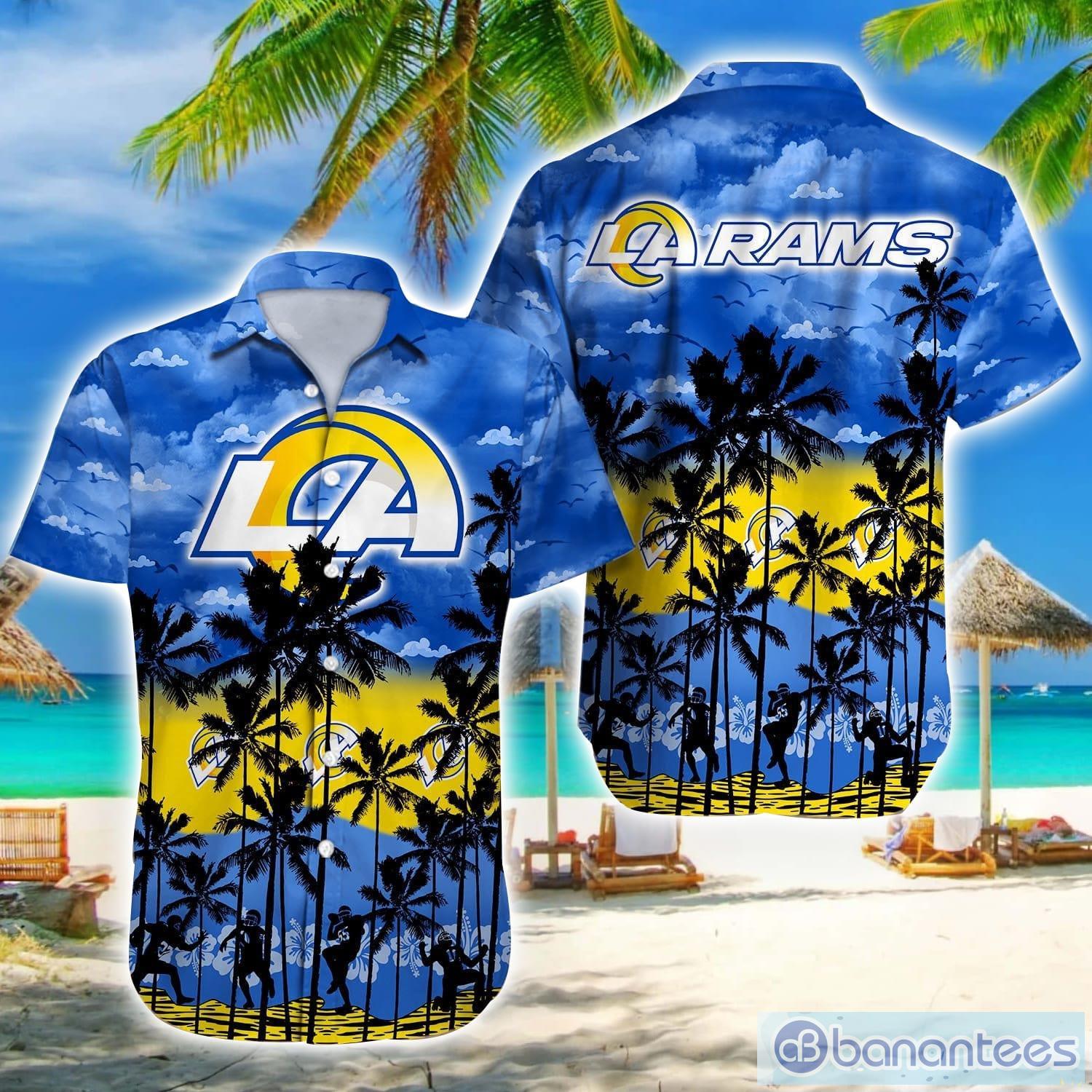 Los Angeles Rams NFL And Palm Trees Hawaii Style 3D T-Shirt