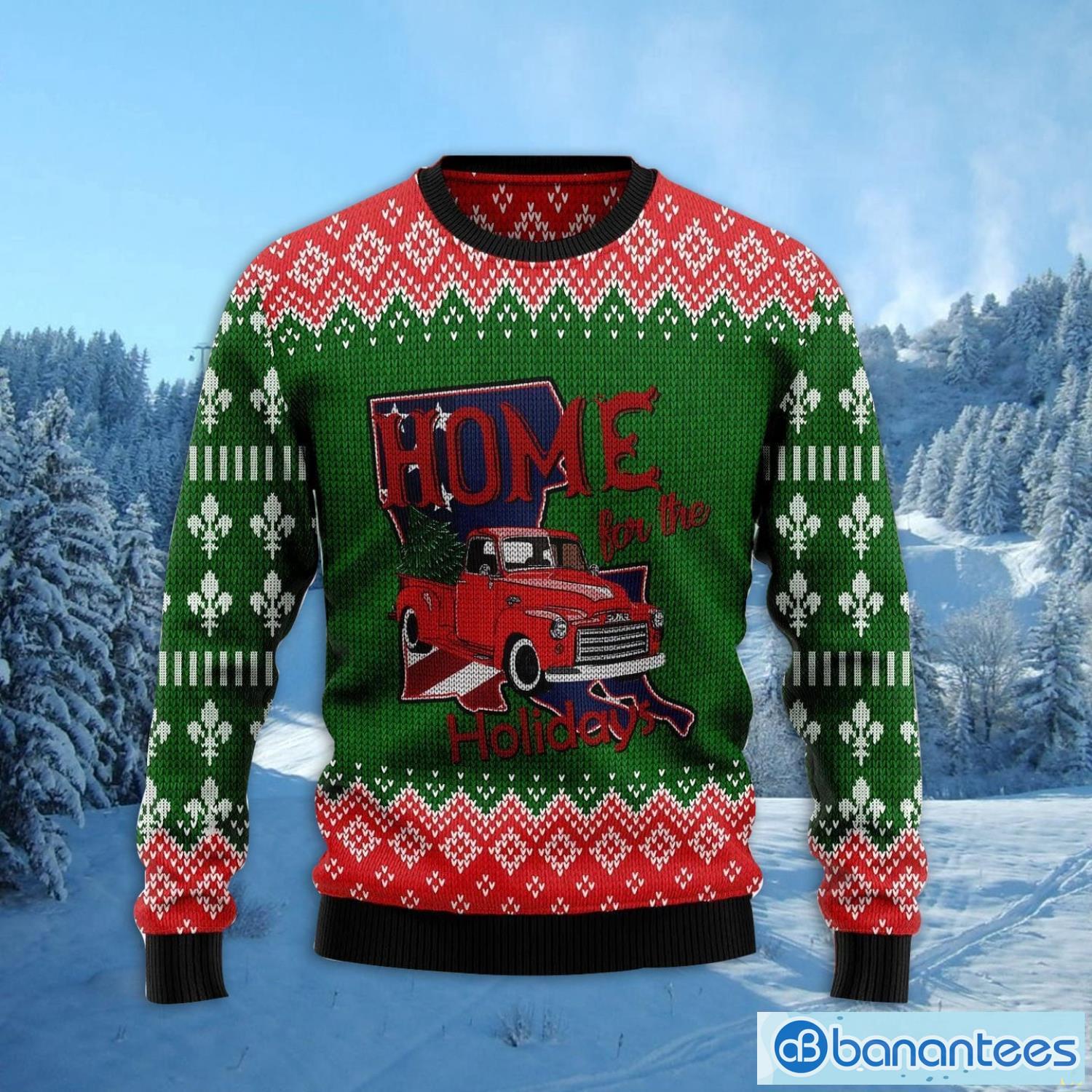 Louisiana Home For Christmas Ugly Christmas Sweater Family Noel Gift Product Photo 2