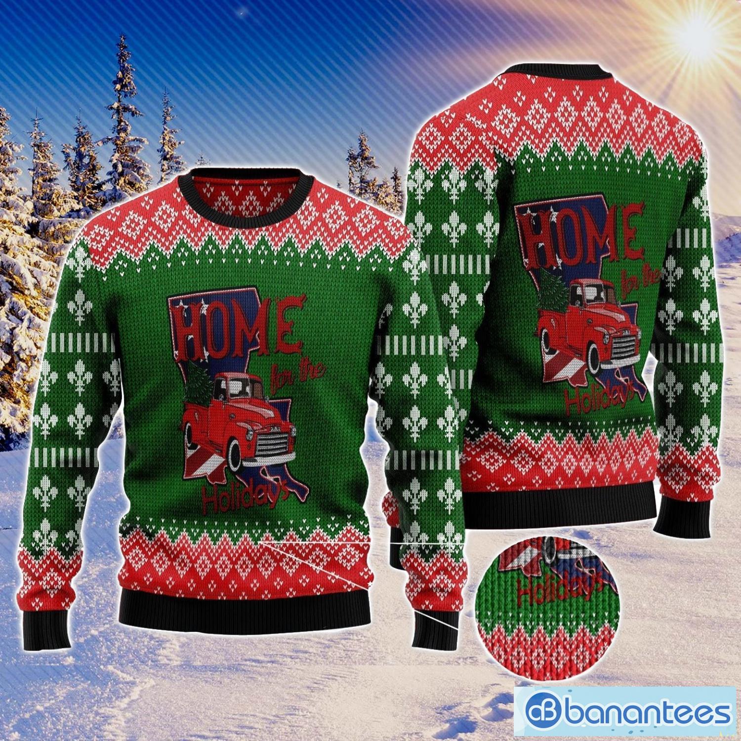 Louisiana Home For Christmas Ugly Christmas Sweater Family Noel Gift Product Photo 1