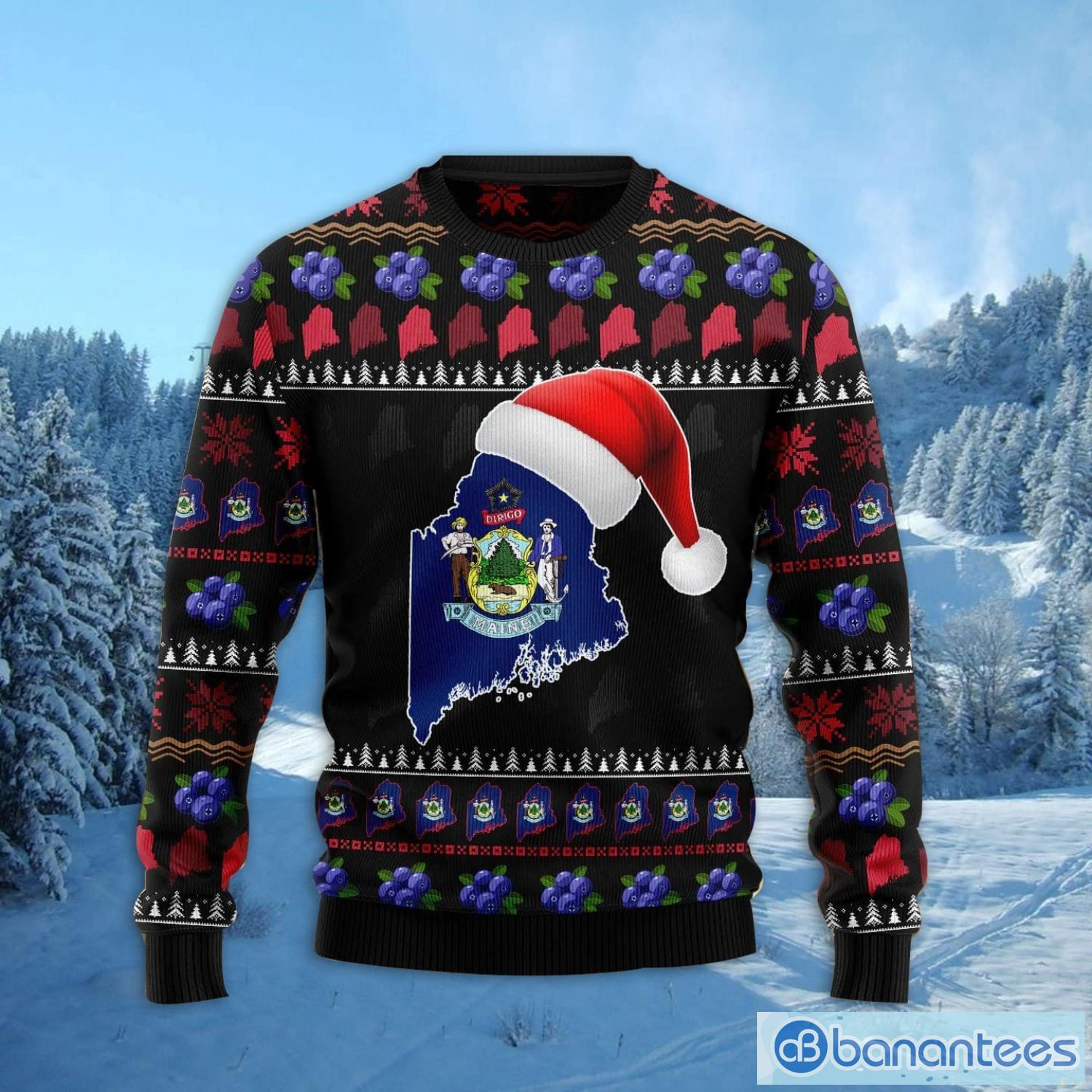 Maine Christmas Ugly Christmas Sweater Family Noel Gift Product Photo 2