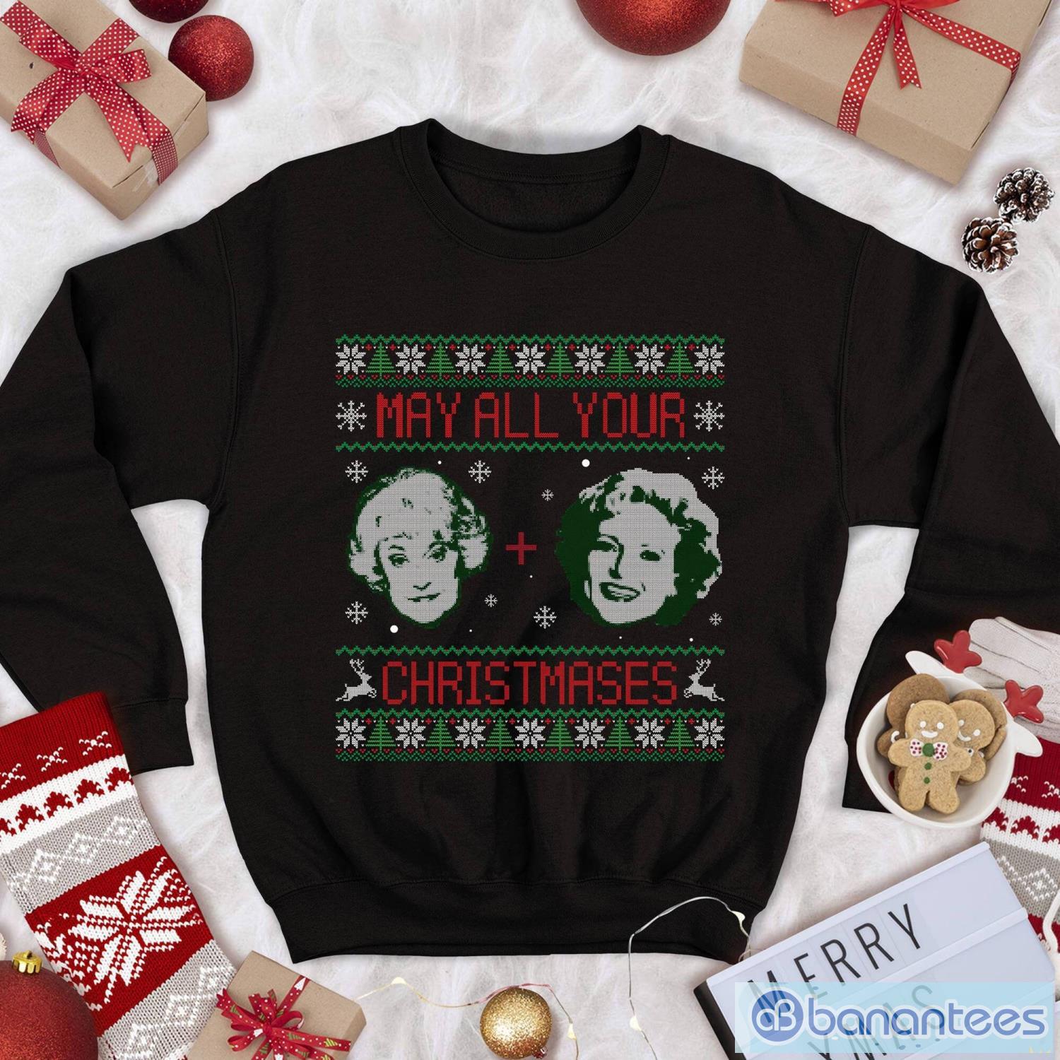 may all your christmases christmas sweatshirt image May All Your Christmases Christmas Sweatshirt Product Photo 1