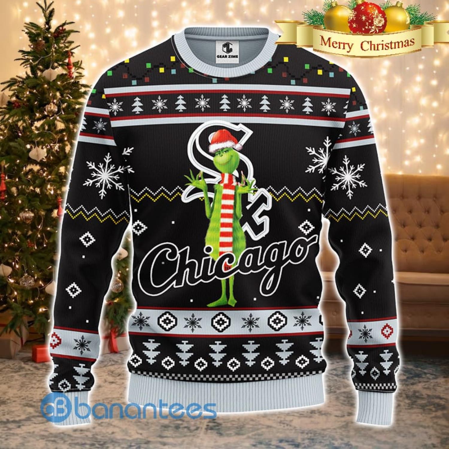 Christmas Gift MLB Chicago White Sox Cute 12 Grinch Face Xmas Day Men And  Women Ugly Christmas Sweater - Freedomdesign