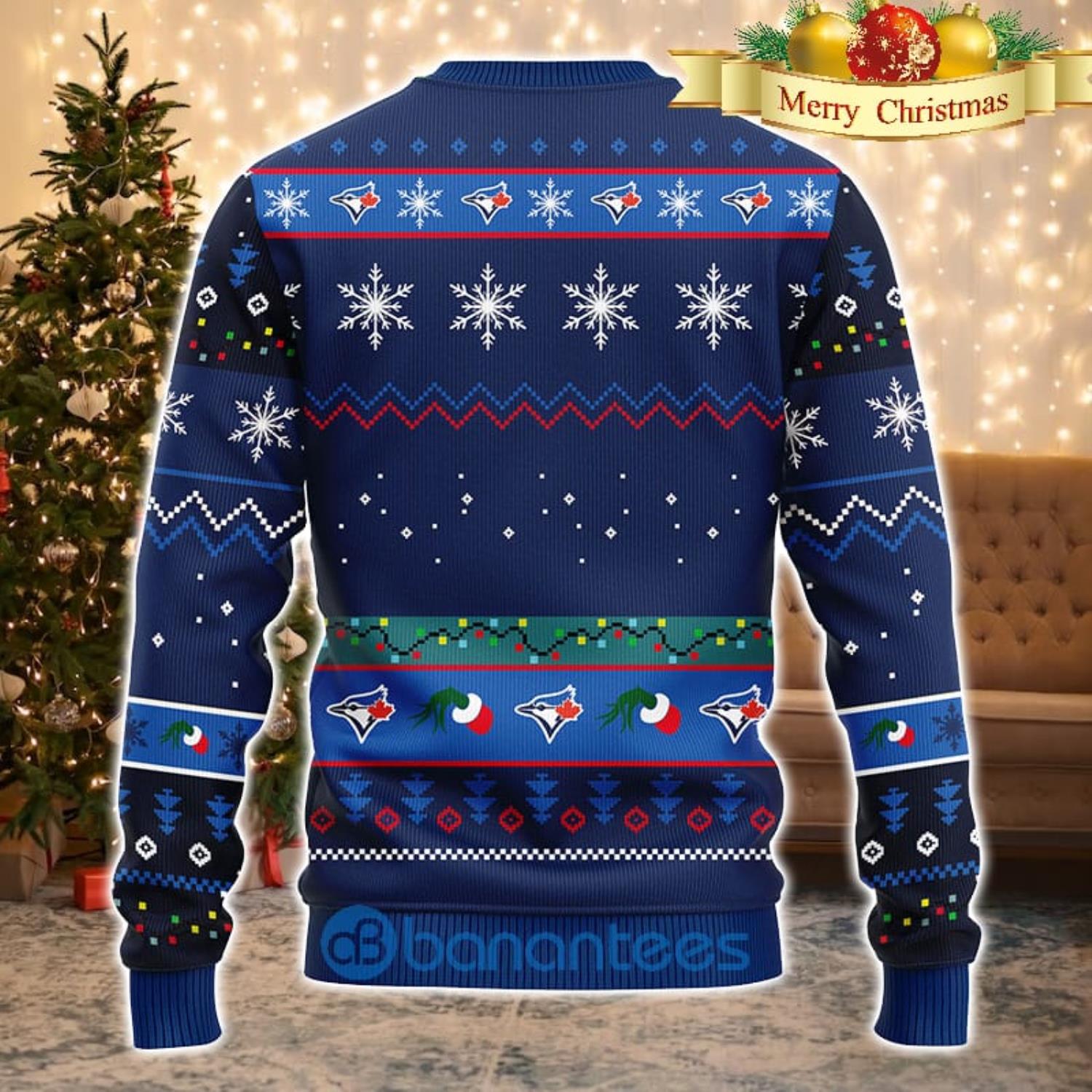 Toronto Blue Jays Basic Pattern Ugly Christmas Sweater - Banantees