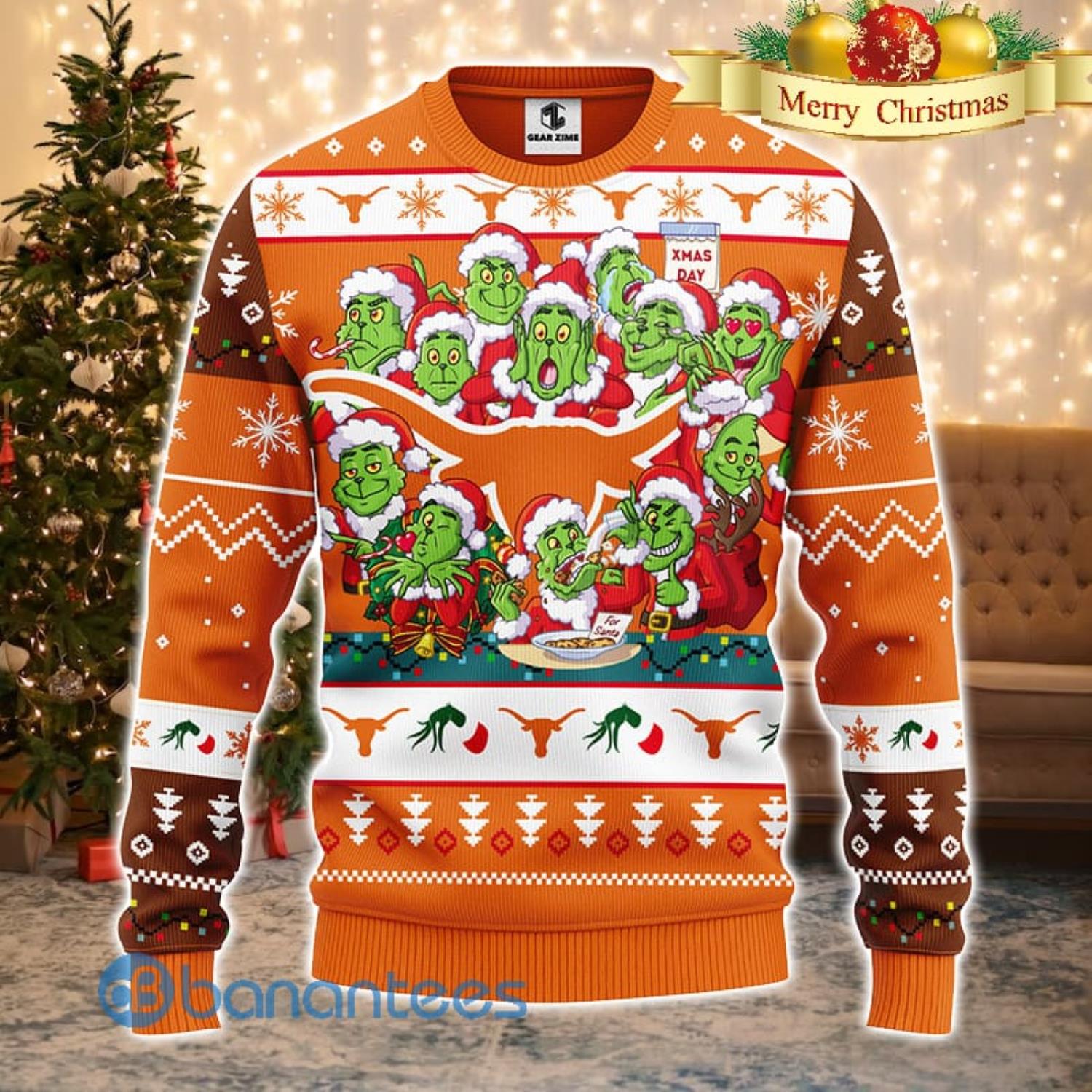 Houston Texans Christmas Big Reindeer Pattern Christmas Gift 3D Ugly  Christmas Sweater - Banantees