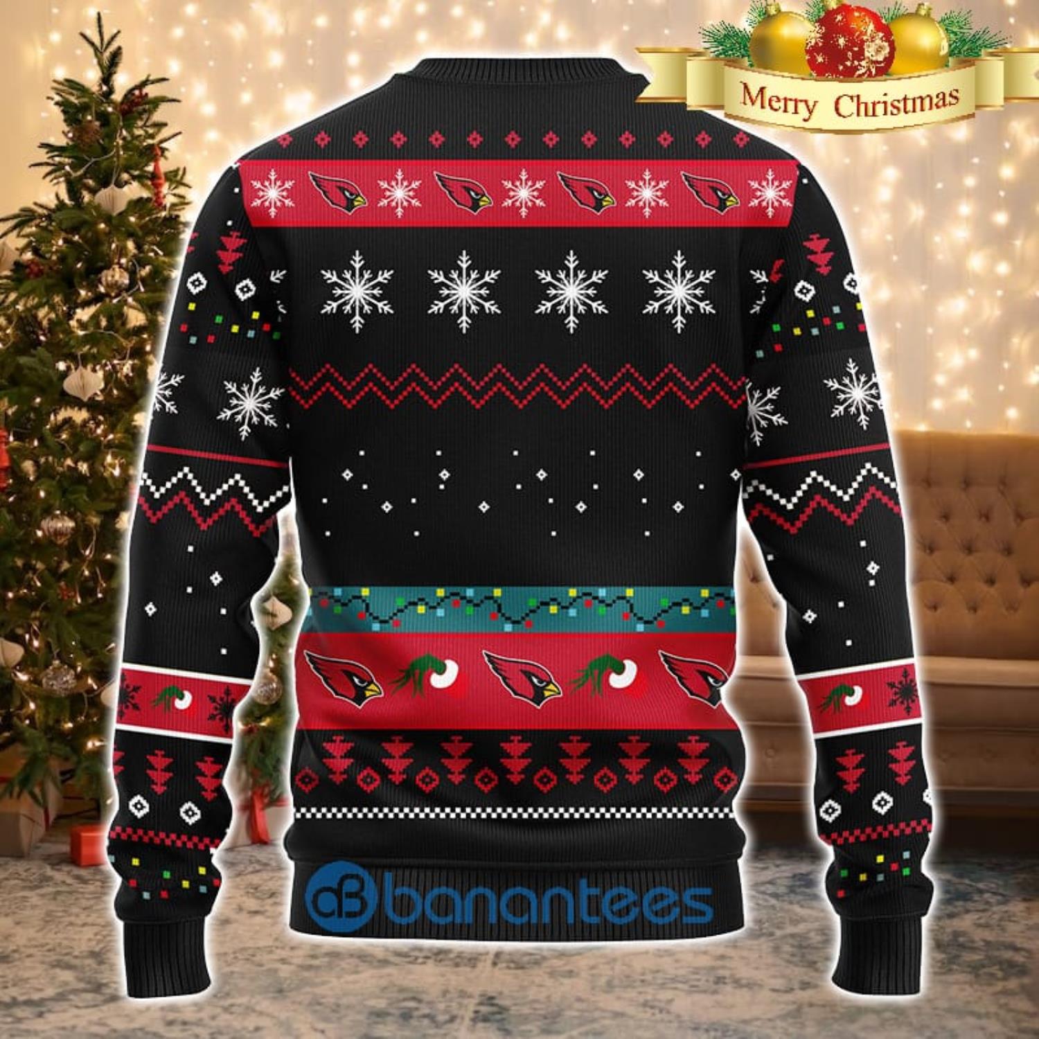 Christmas Gift Arizona Cardinals Christmas Snowflakes Pattern 3D Ugly  Christmas Sweater For Men And Women