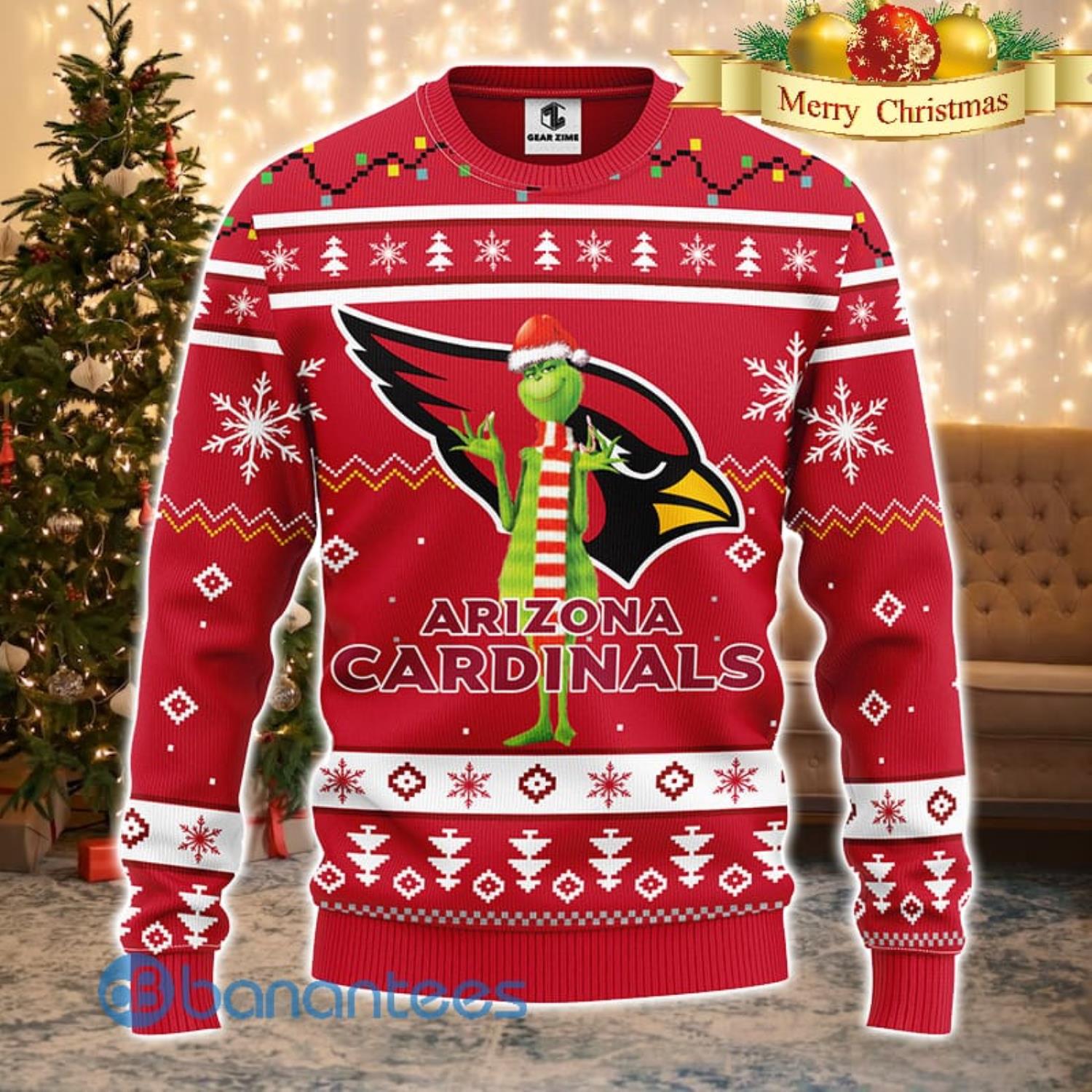 Arizona Cardinals Christmas Grinch Sweater For Fans - Banantees