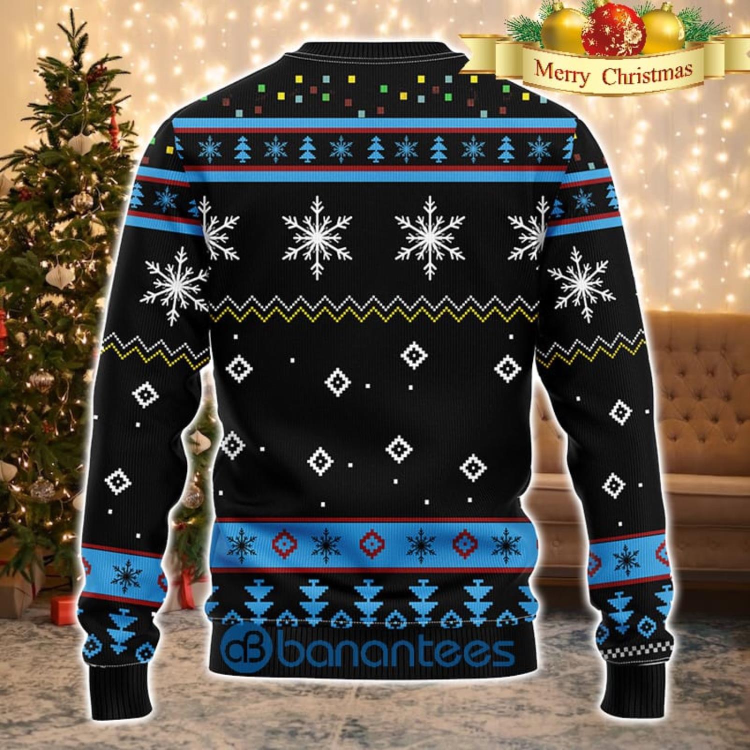 Men And Women Christmas Gift NFL Carolina Panthers Logo With Funny Grinch 3D Ugly Christmas Sweater For Fans Product Photo 2